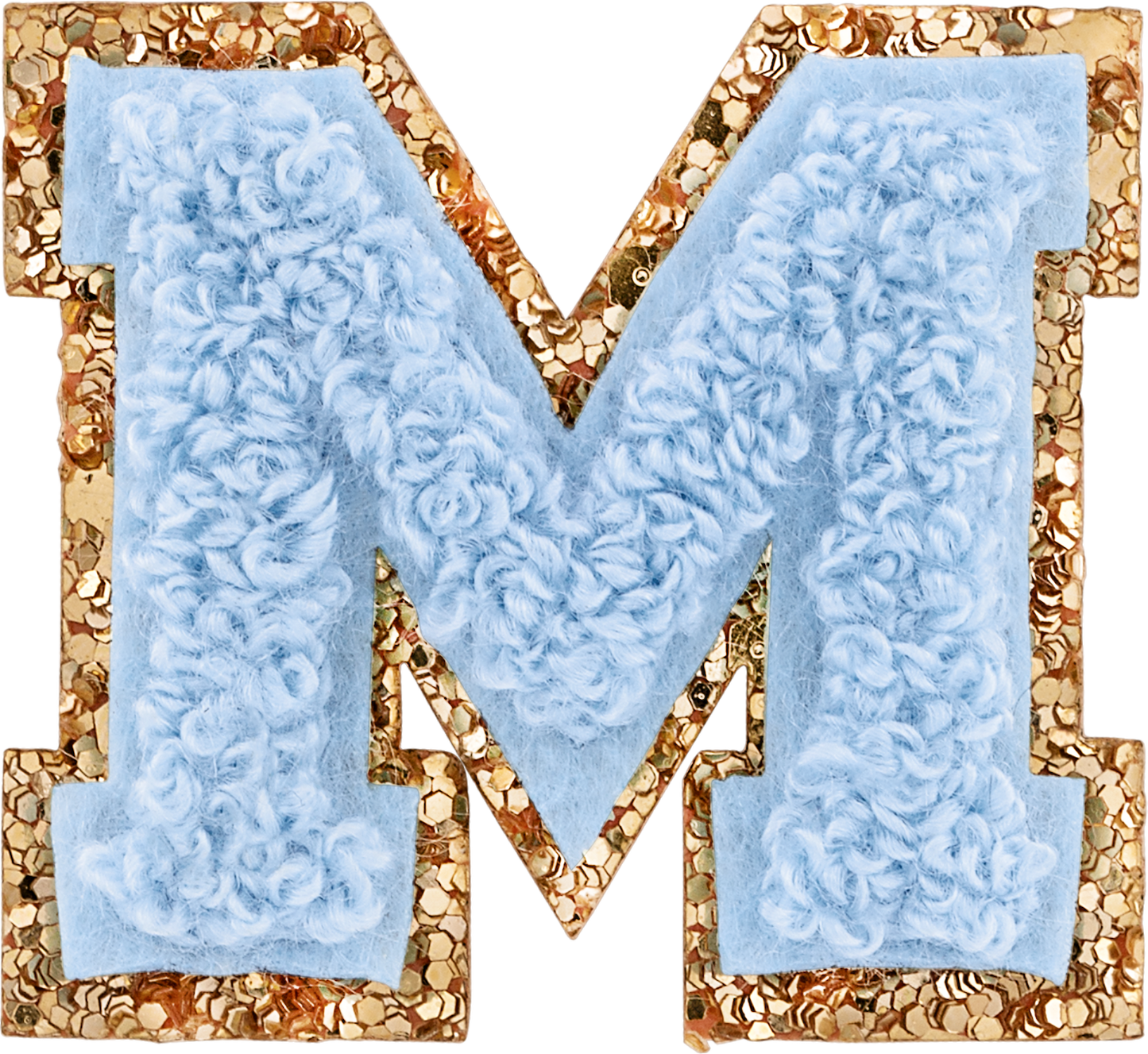 Periwinkle Mini Glitter Varsity Letter Patch