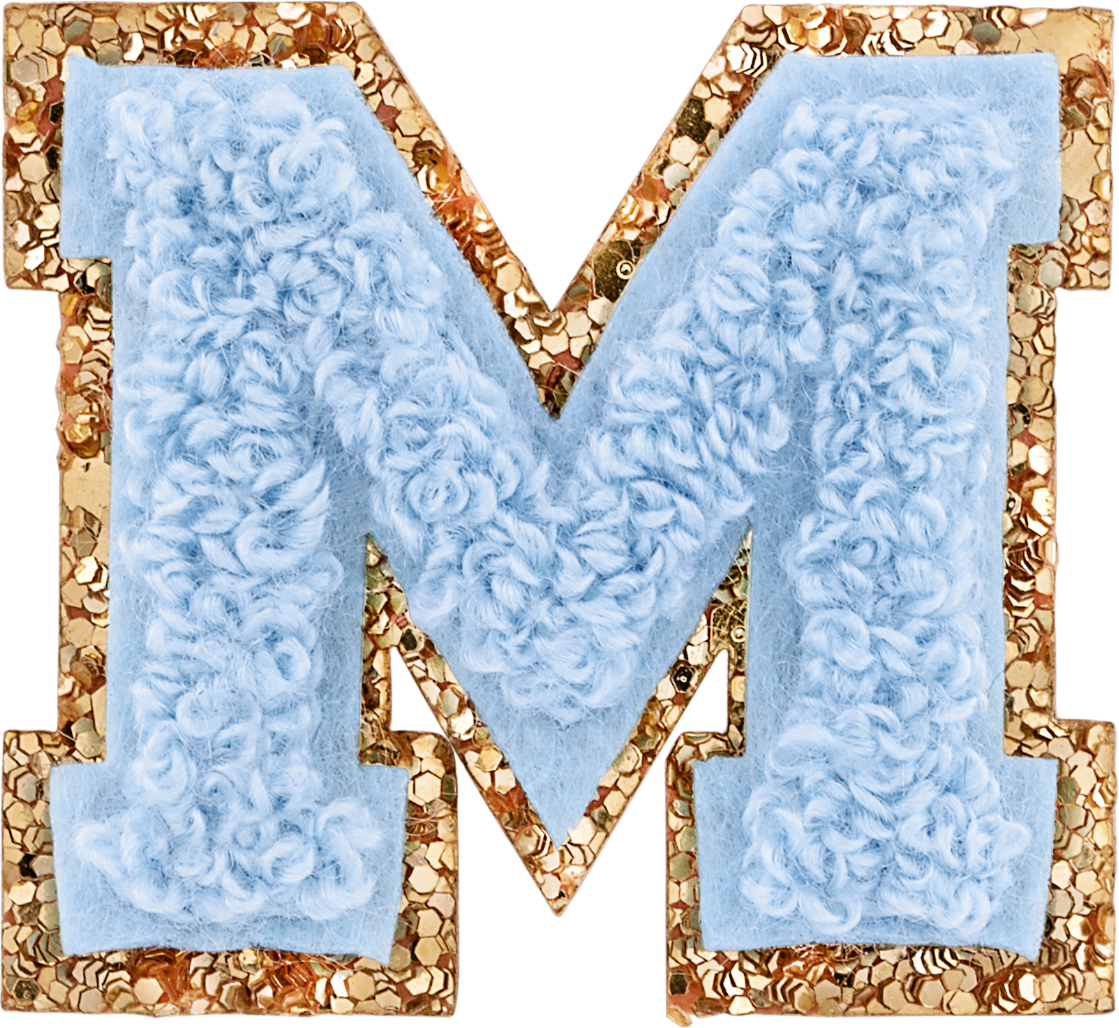 Periwinkle Mini Glitter Varsity Letter Patch