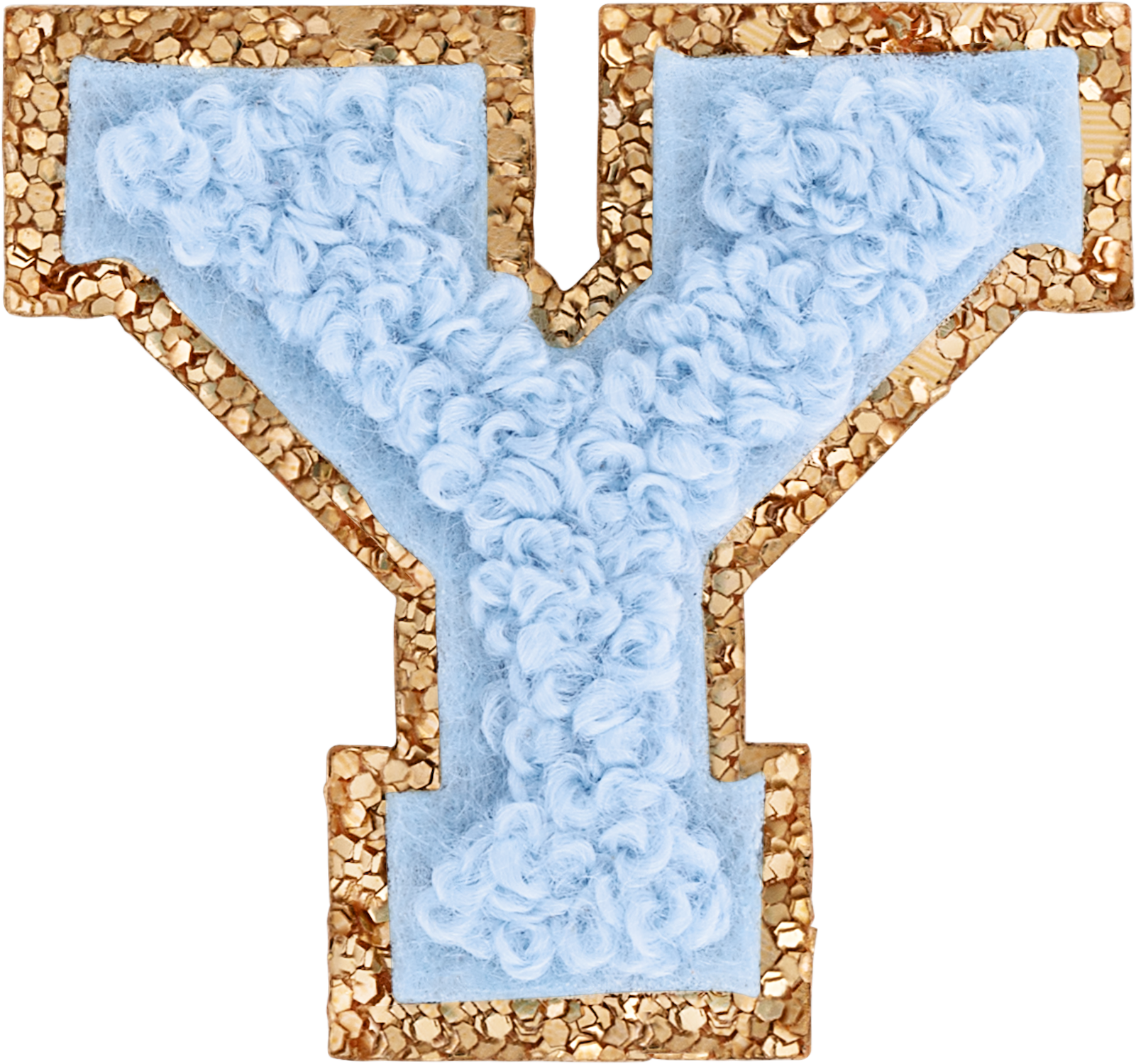 Periwinkle Mini Glitter Varsity Letter Patch