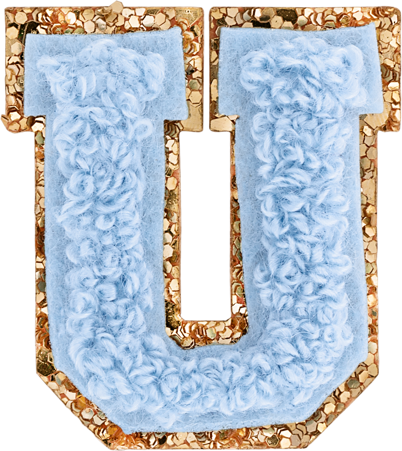 Periwinkle Mini Glitter Varsity Letter Patch