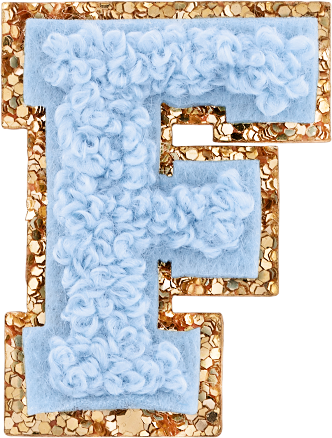 Periwinkle Mini Glitter Varsity Letter Patch