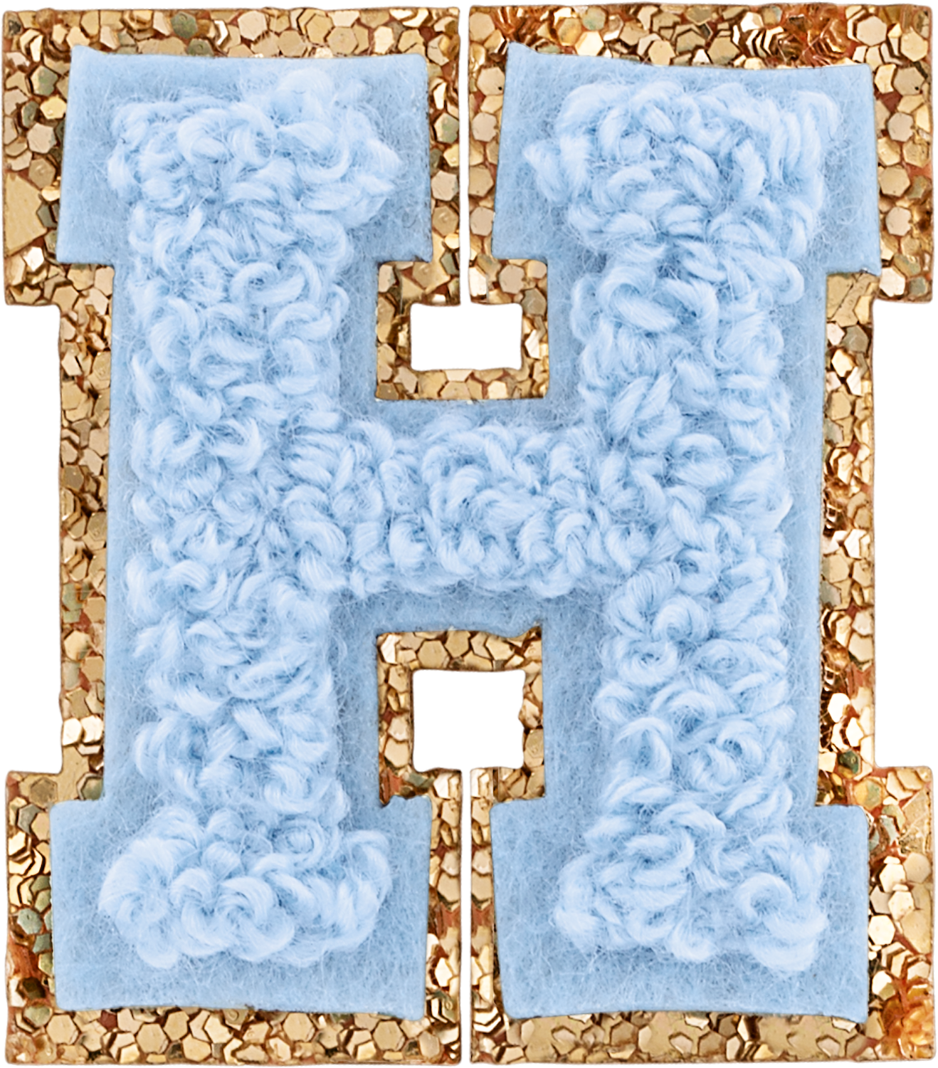 Periwinkle Mini Glitter Varsity Letter Patch