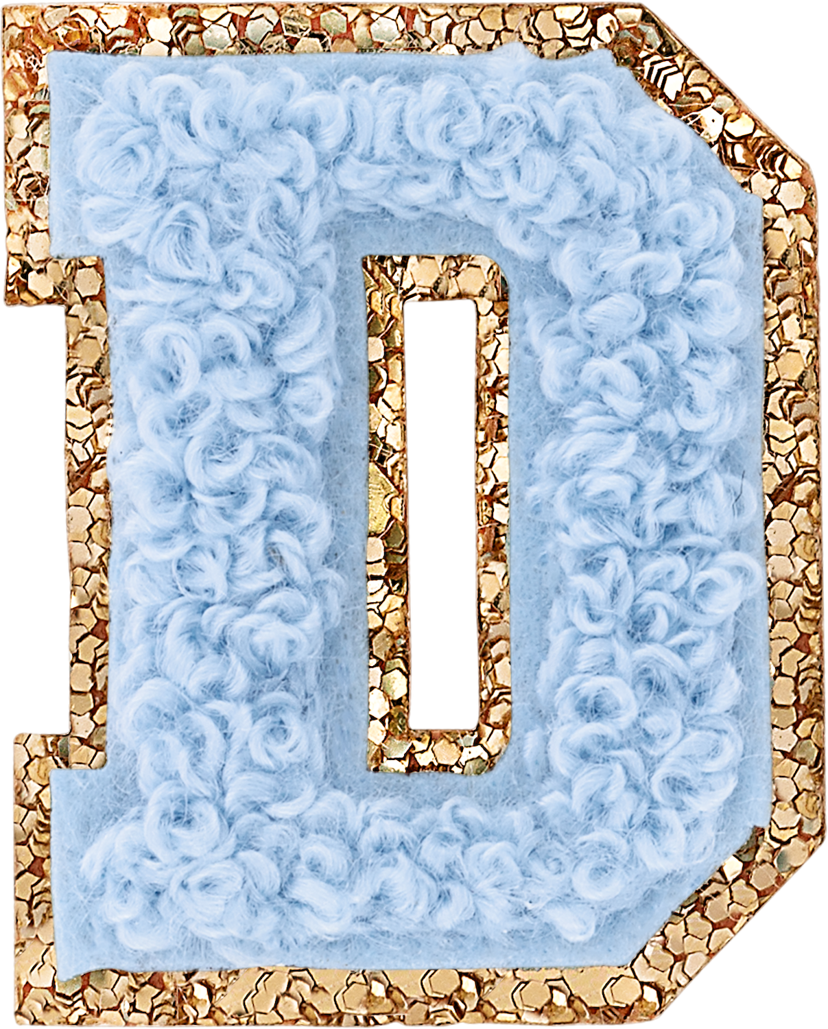 Periwinkle Mini Glitter Varsity Letter Patch