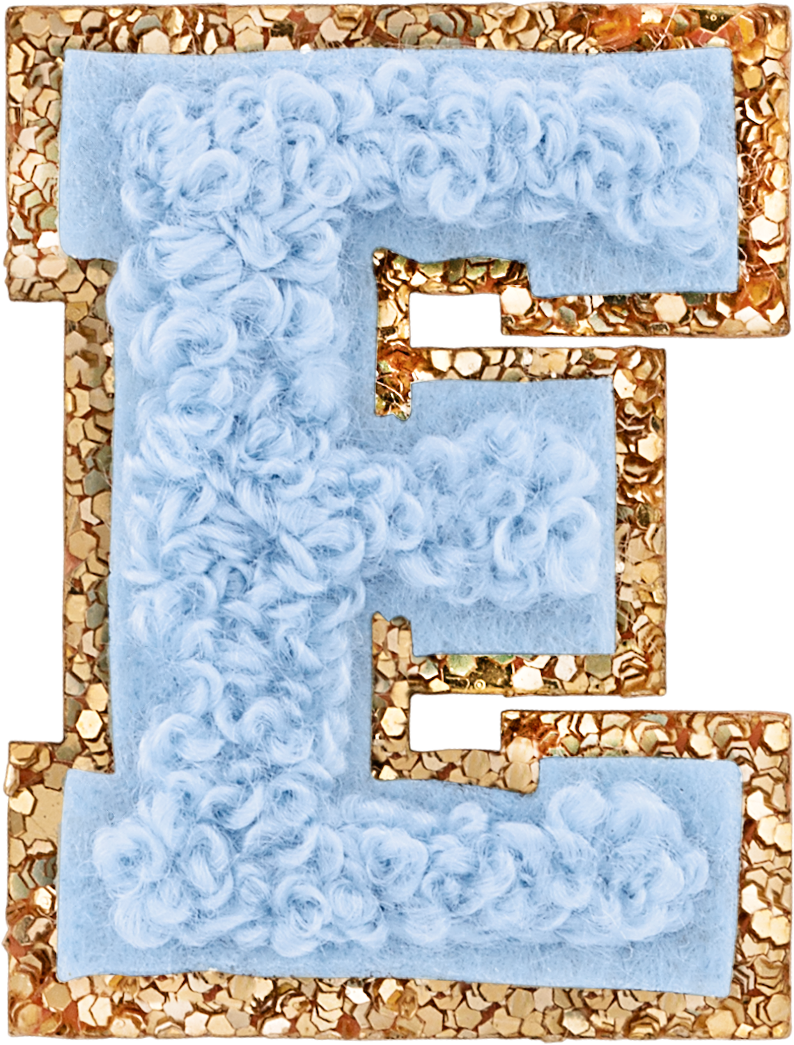 Periwinkle Mini Glitter Varsity Letter Patch