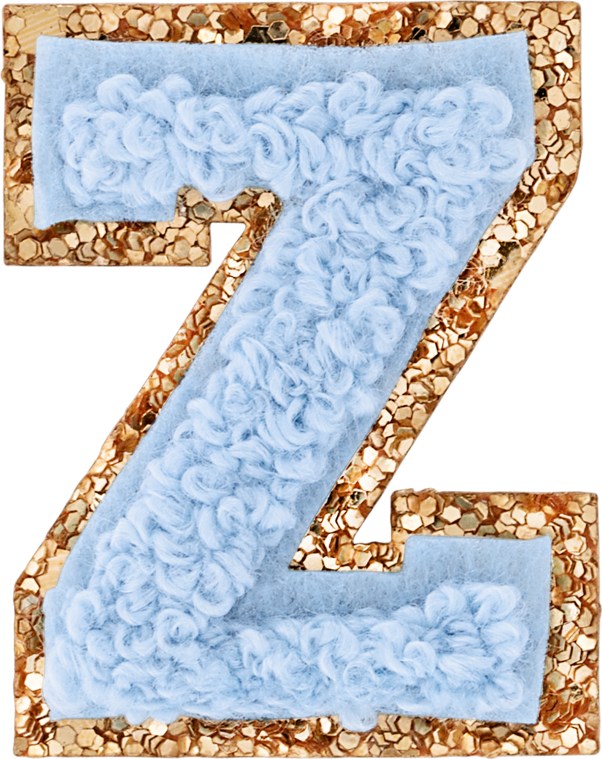 Periwinkle Mini Glitter Varsity Letter Patch