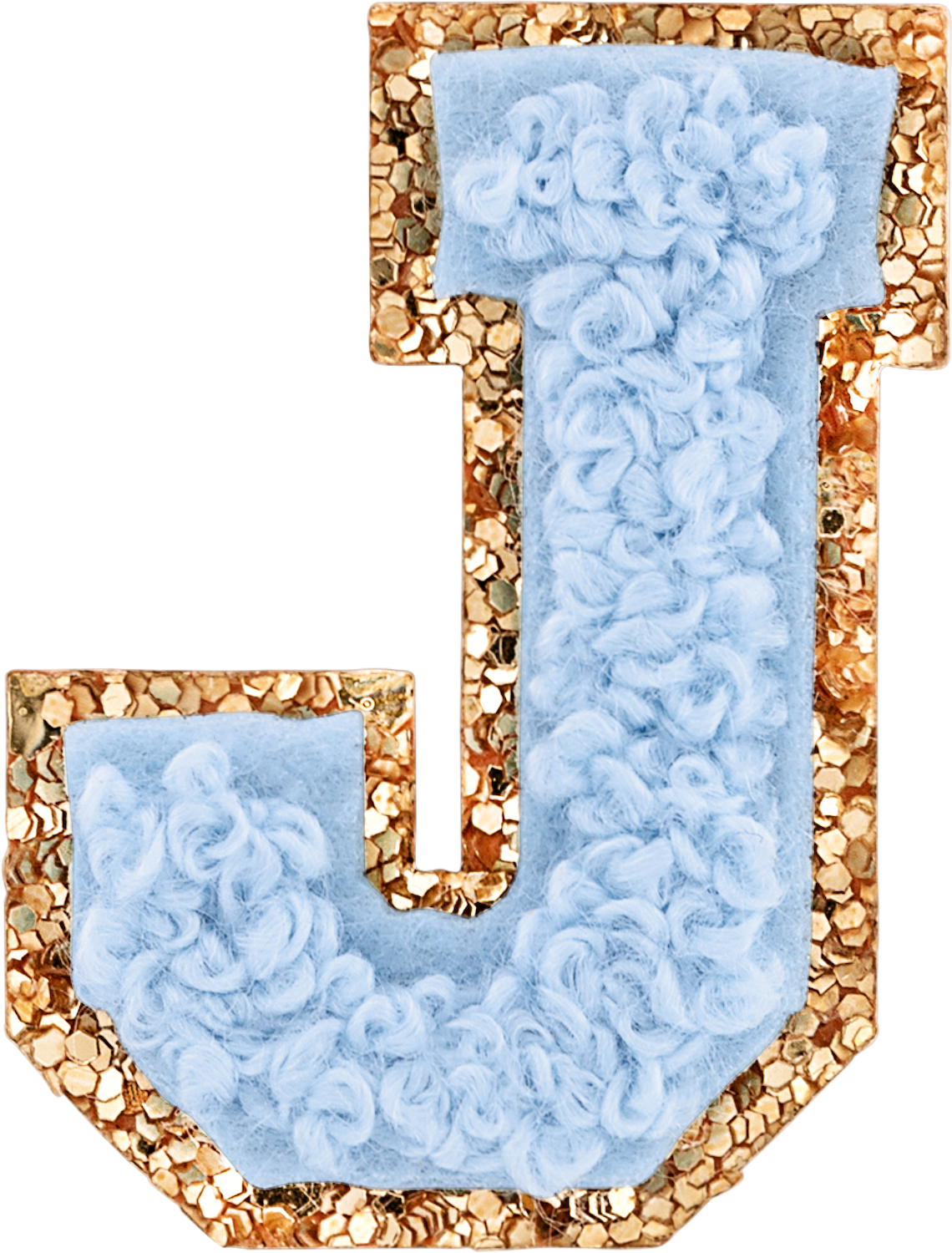 Periwinkle Mini Glitter Varsity Letter Patch
