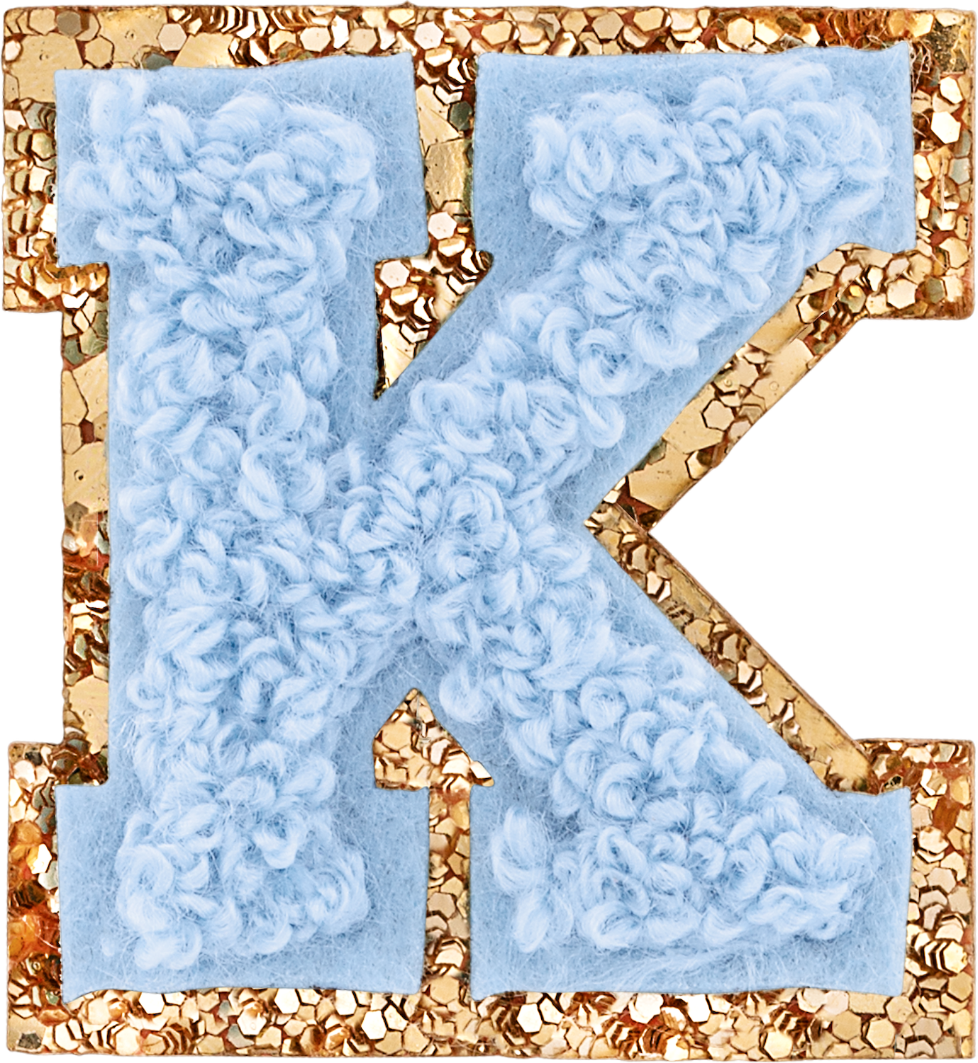 Periwinkle Mini Glitter Varsity Letter Patch