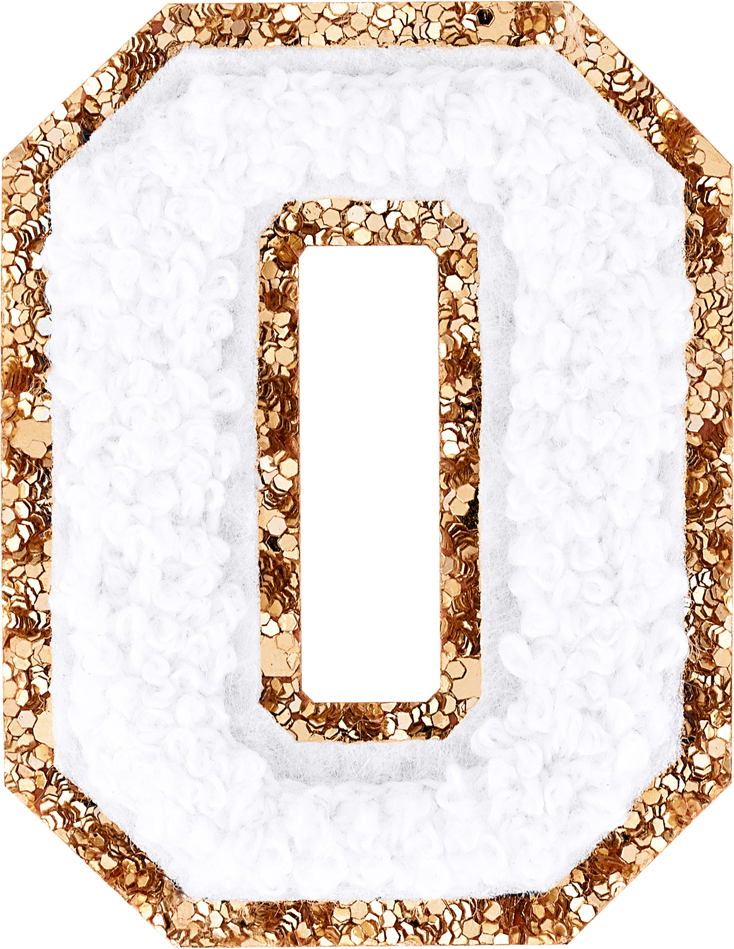 Blanc Glitter Varsity Number Patch