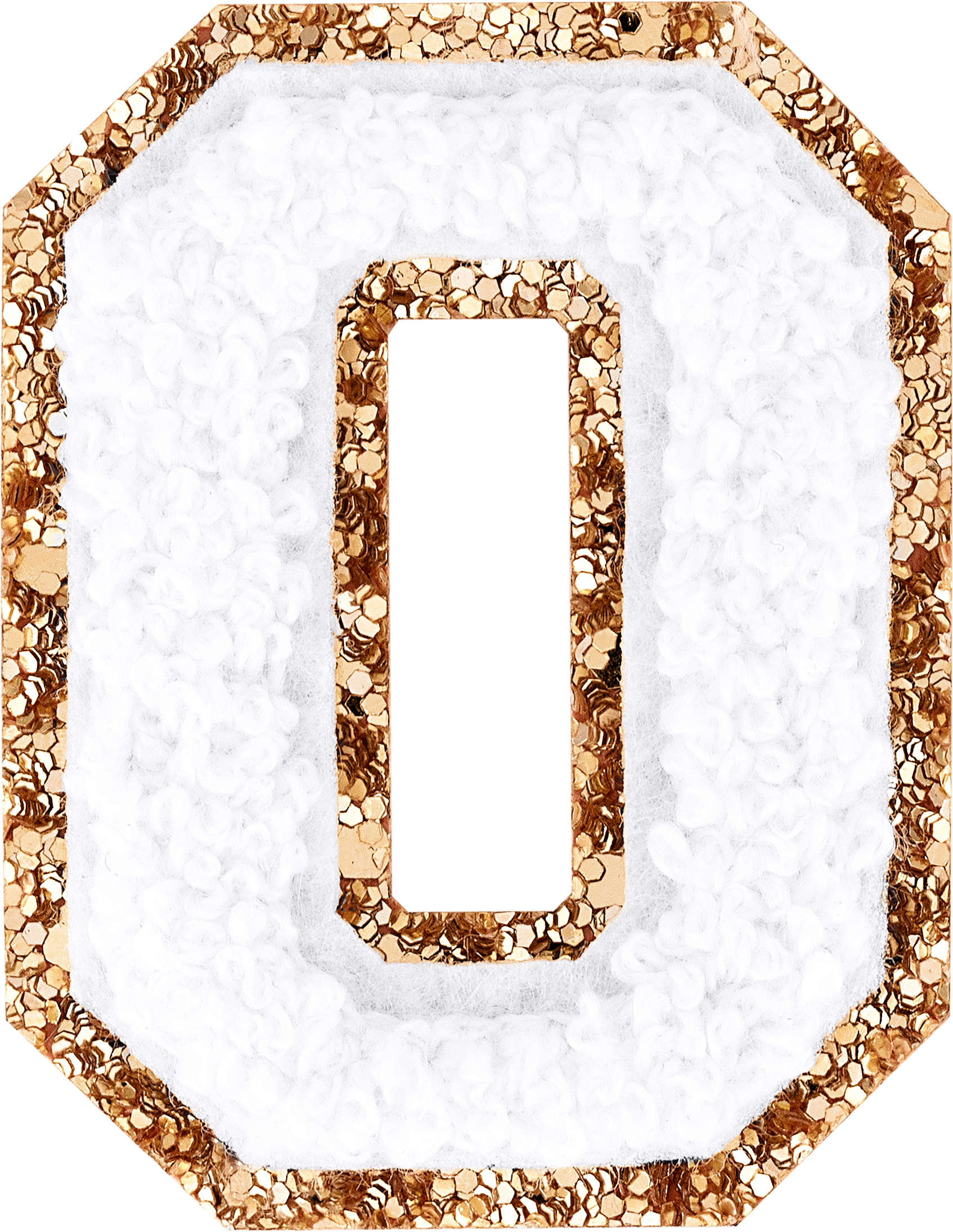 Blanc Glitter Varsity Number Patch