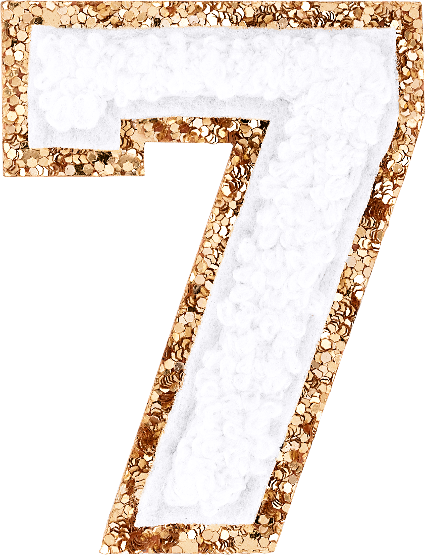 Blanc Glitter Varsity Number Patch
