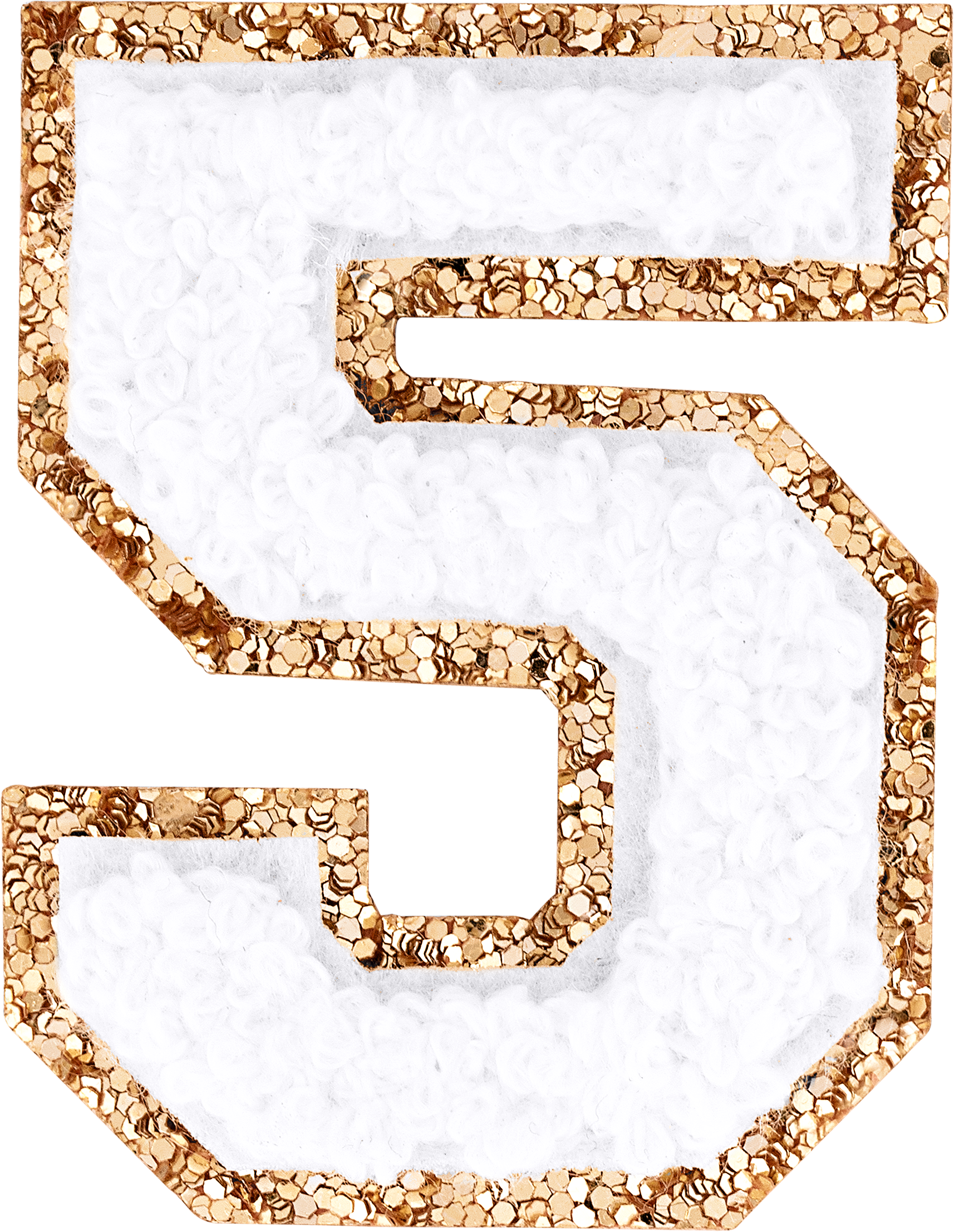 Blanc Glitter Varsity Number Patch