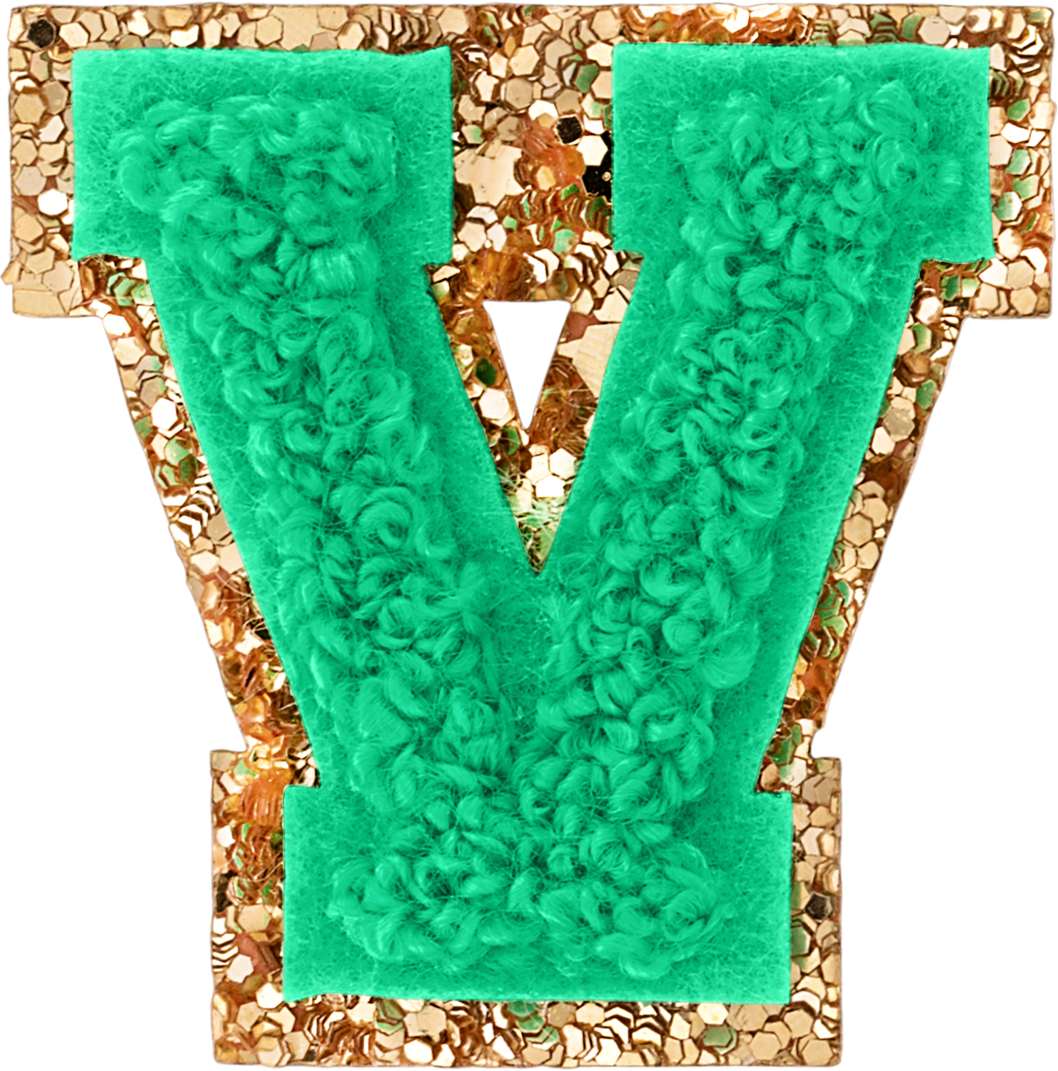 Avocado Mini Glitter Varsity Letter Patch
