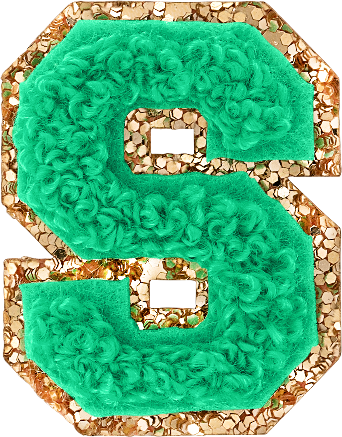 Avocado Mini Glitter Varsity Letter Patch