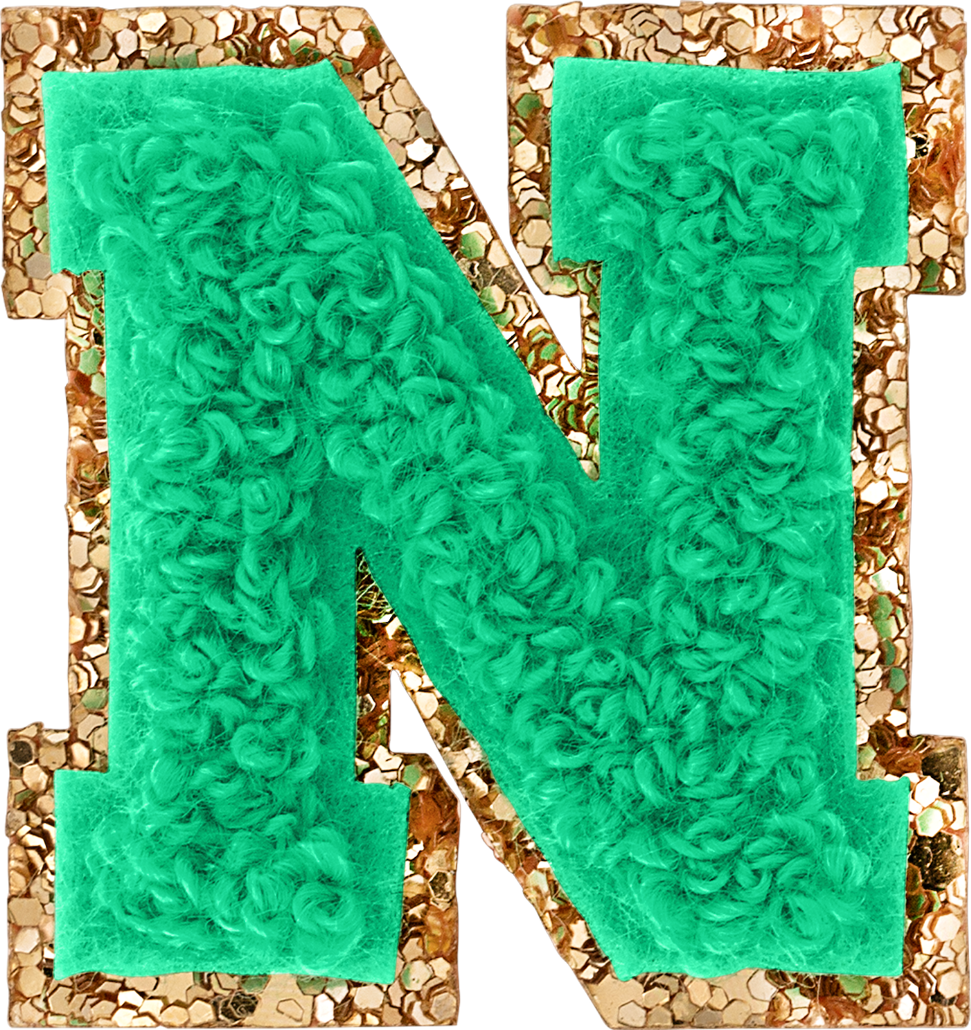 Avocado Mini Glitter Varsity Letter Patch