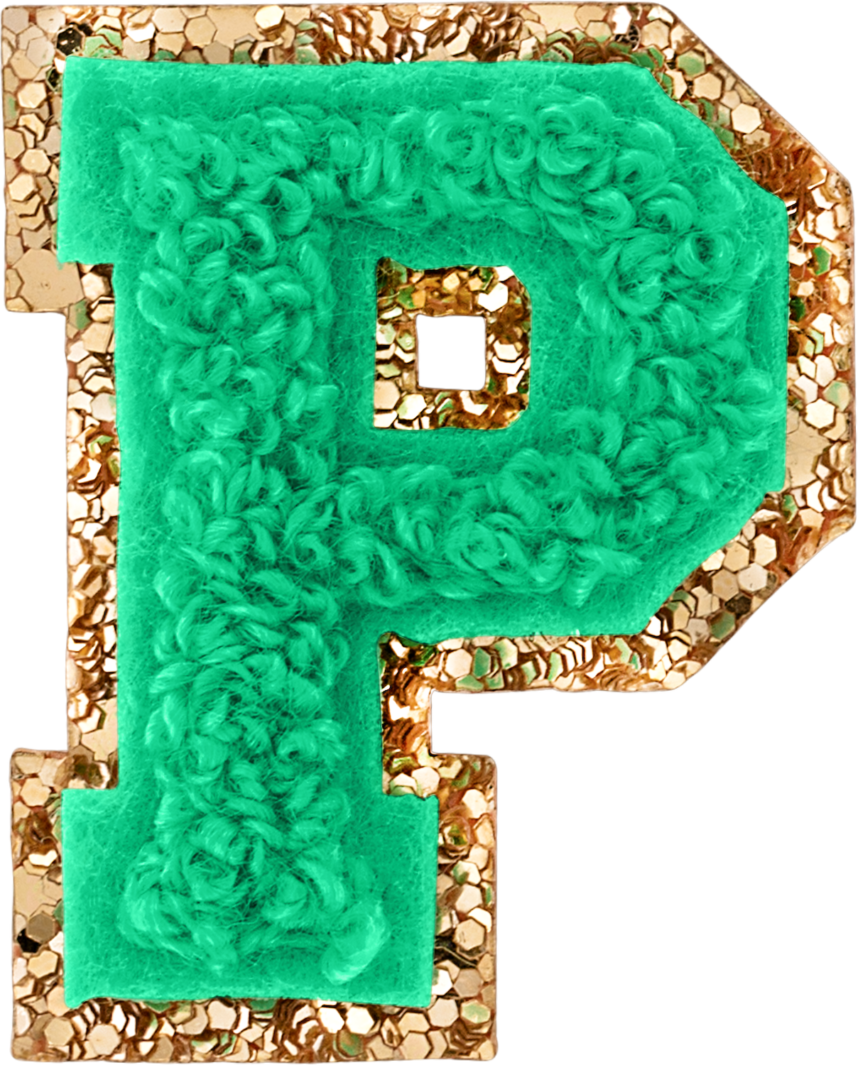 Avocado Mini Glitter Varsity Letter Patch