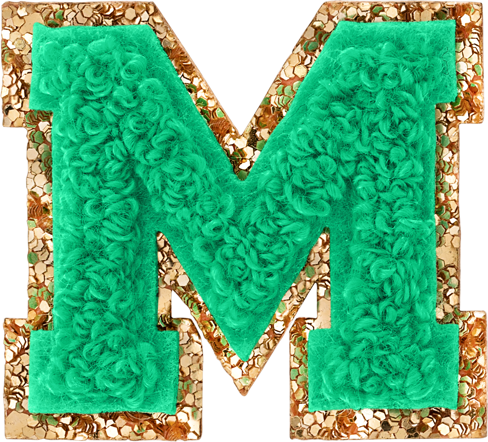 Avocado Mini Glitter Varsity Letter Patch