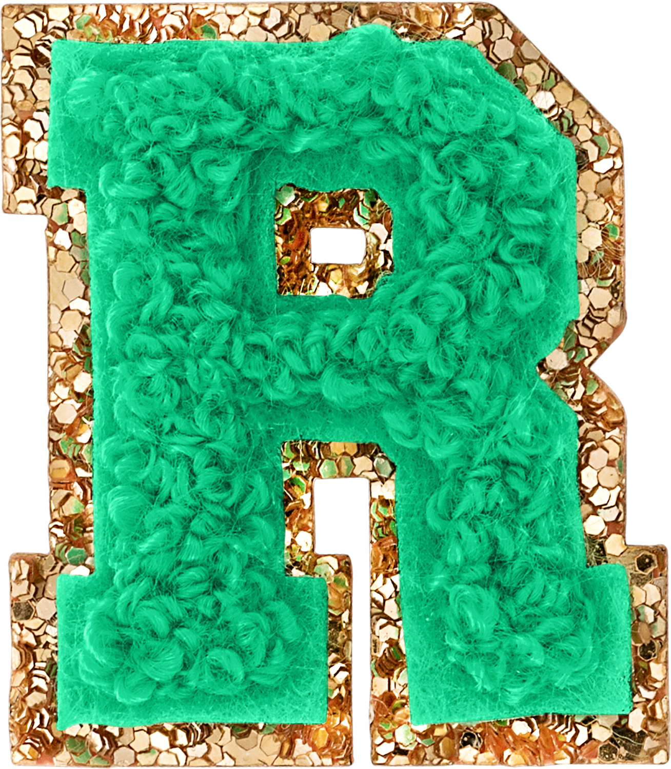 Avocado Mini Glitter Varsity Letter Patch