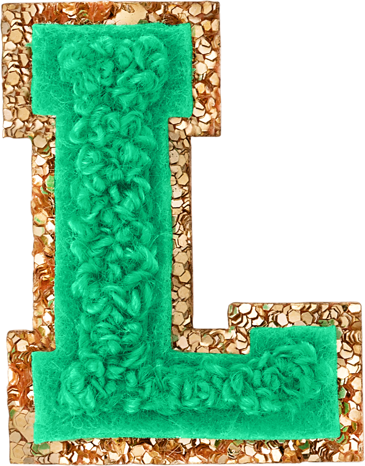 Avocado Mini Glitter Varsity Letter Patch