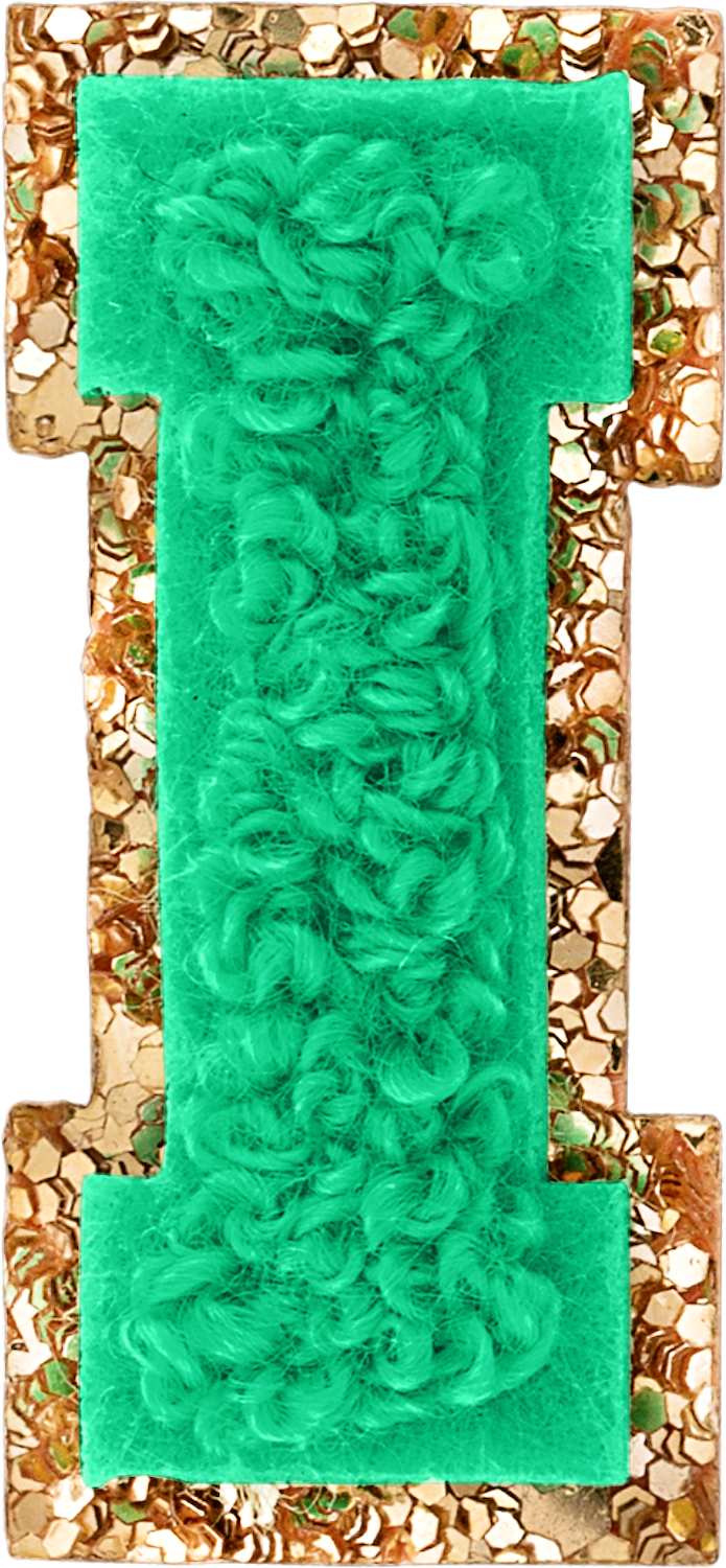 Avocado Mini Glitter Varsity Letter Patch