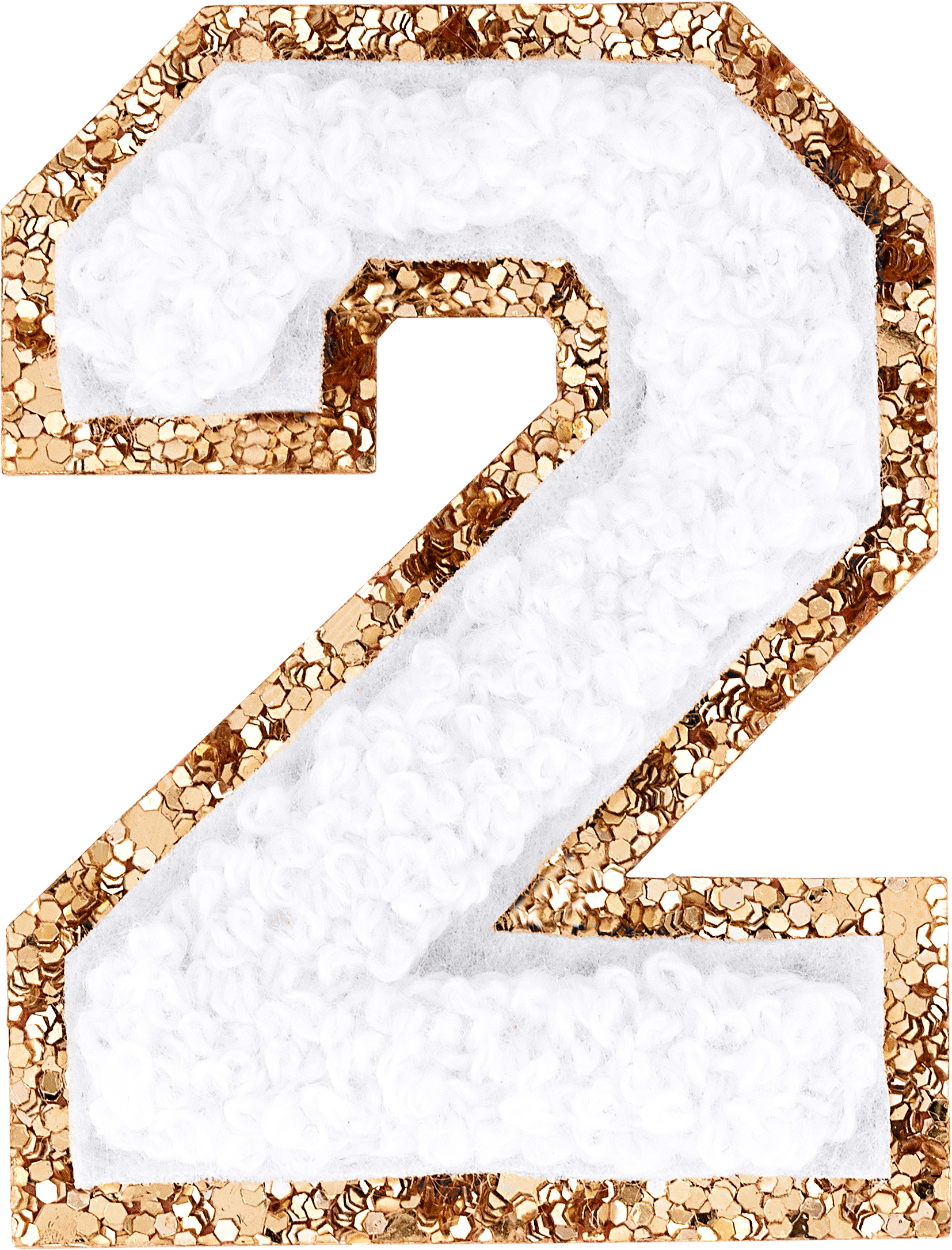 Blanc Glitter Varsity Number Patch