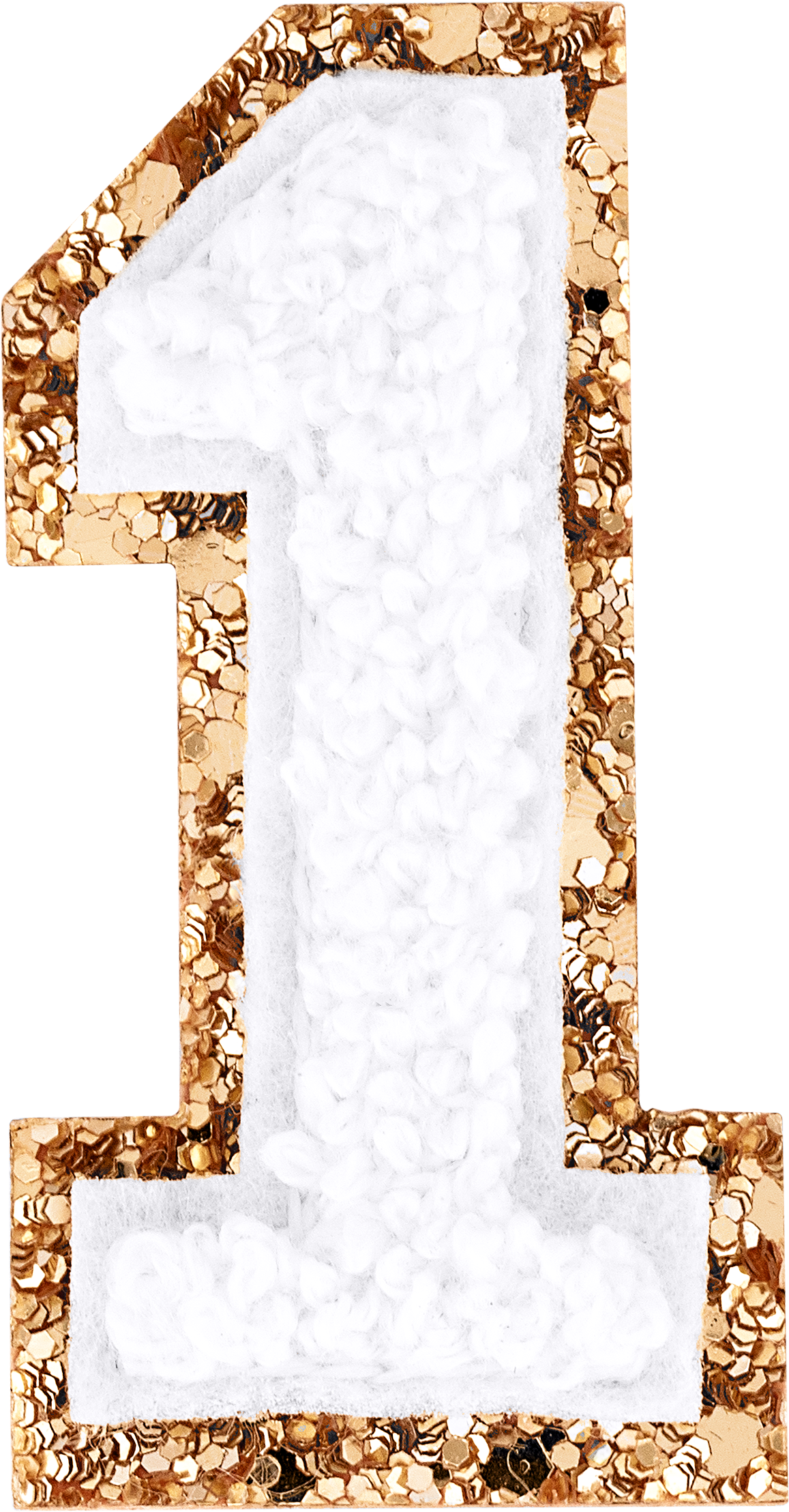 Blanc Glitter Varsity Number Patch
