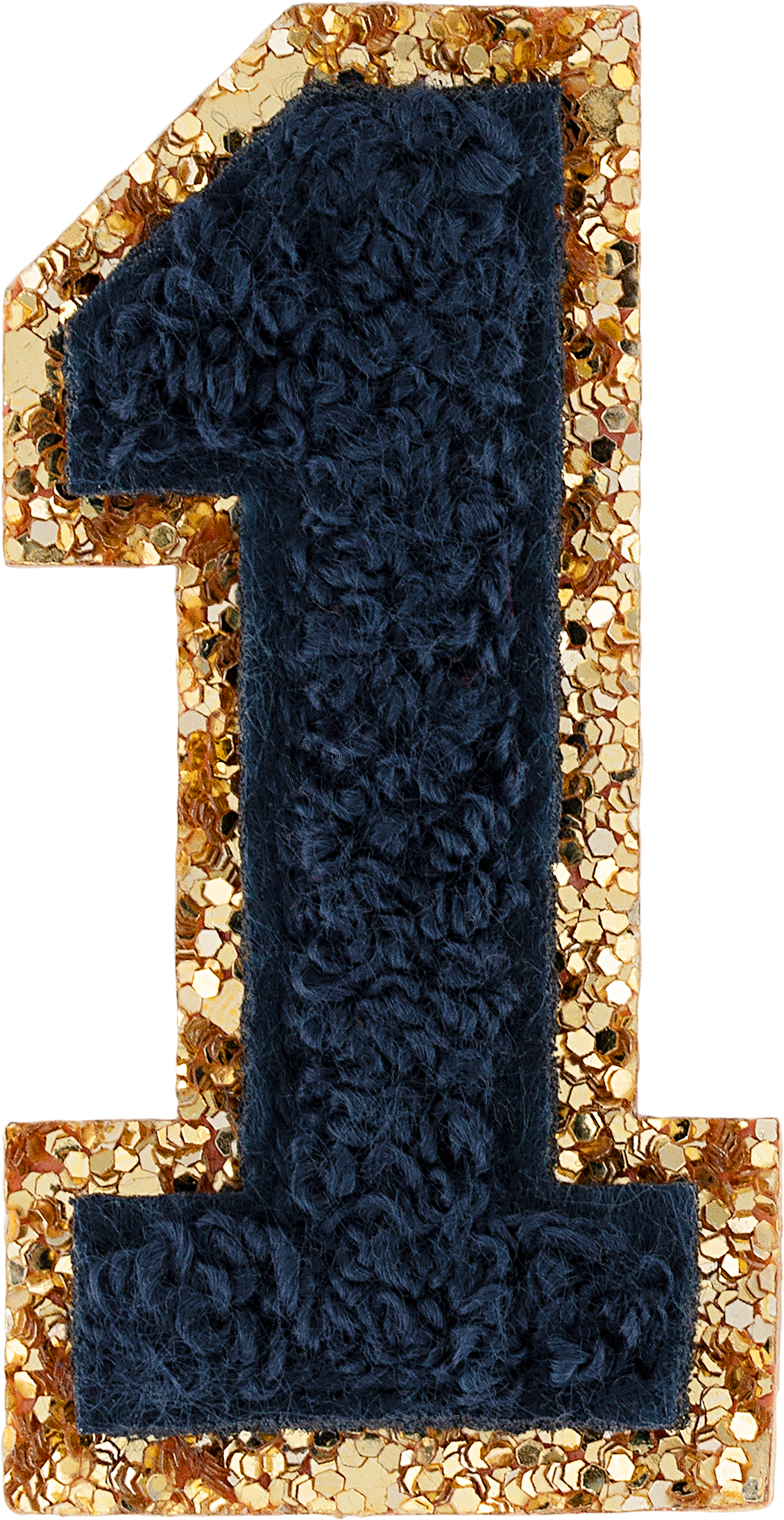 Sapphire Glitter Varsity Number Patch
