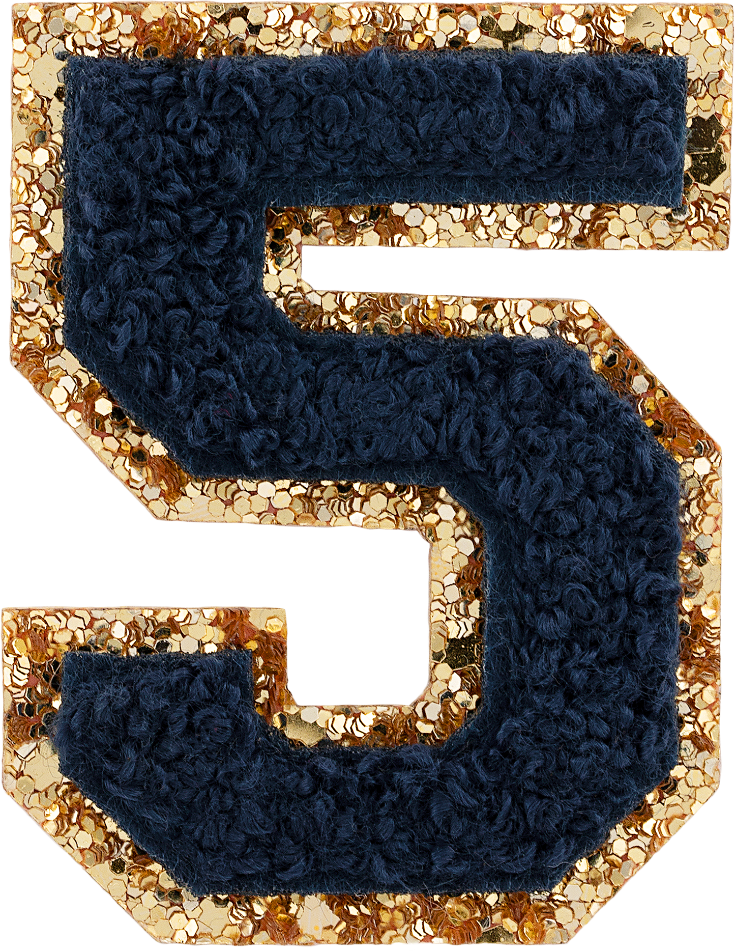 Sapphire Glitter Varsity Number Patch