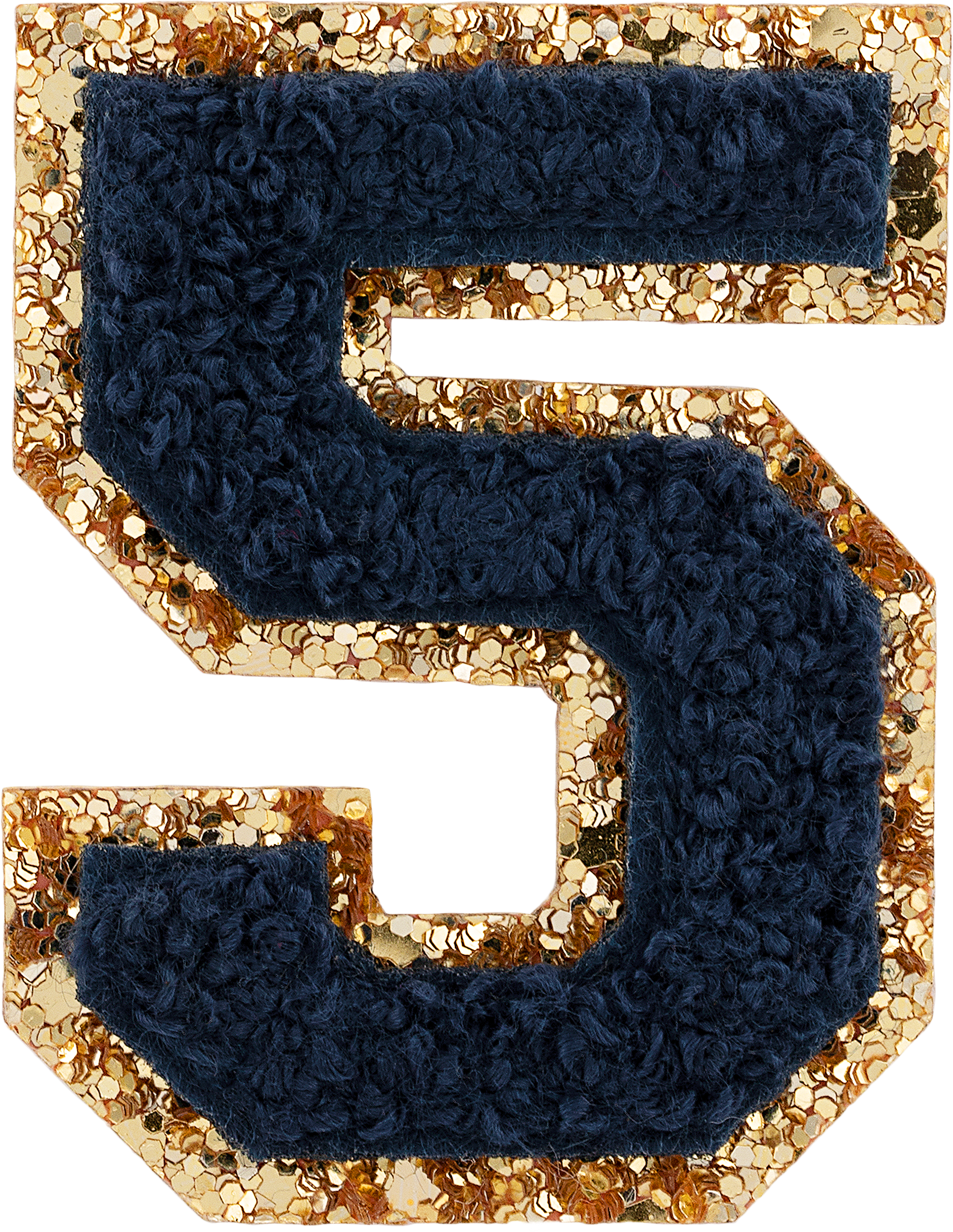 Sapphire Glitter Varsity Number Patch
