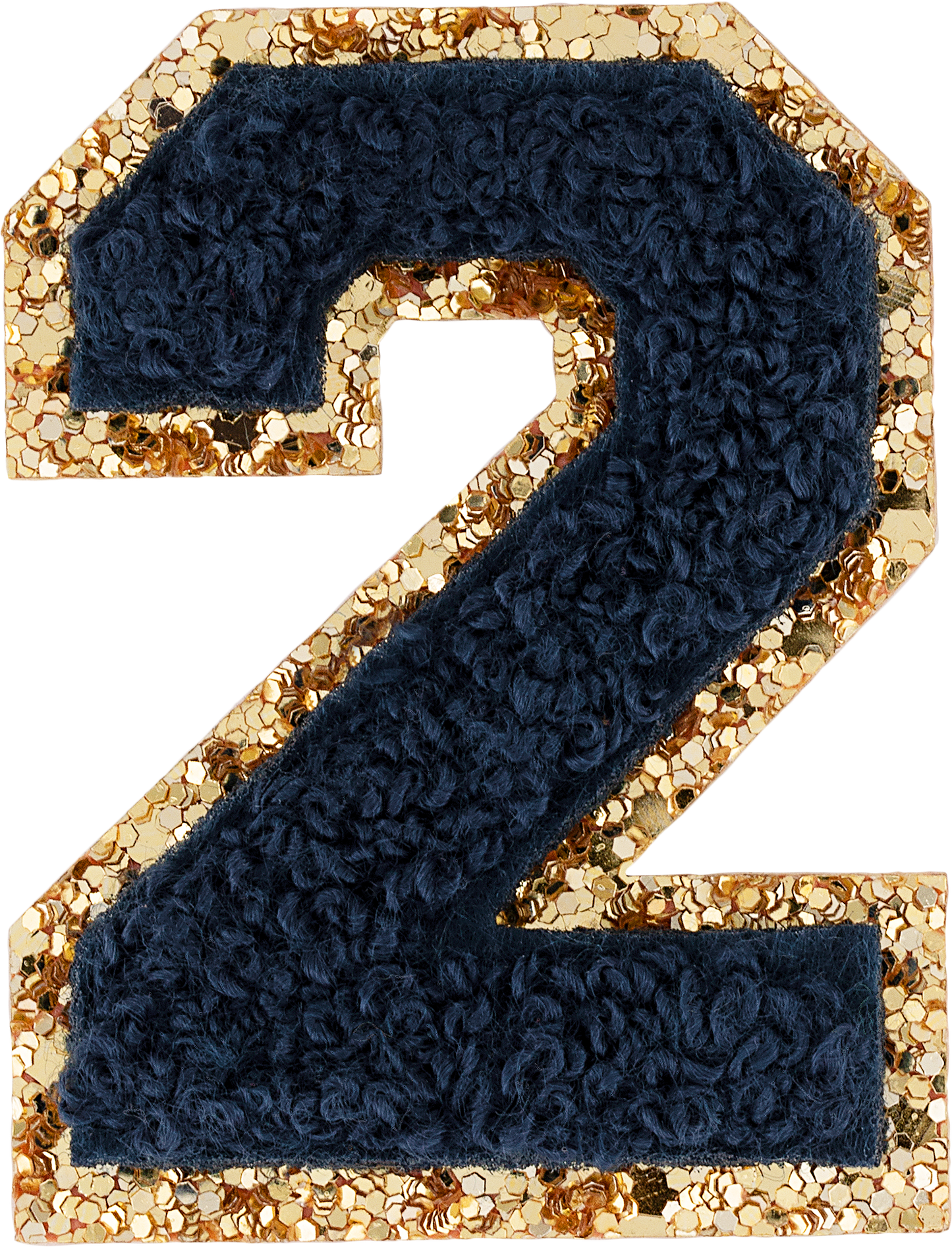 Sapphire Glitter Varsity Number Patch
