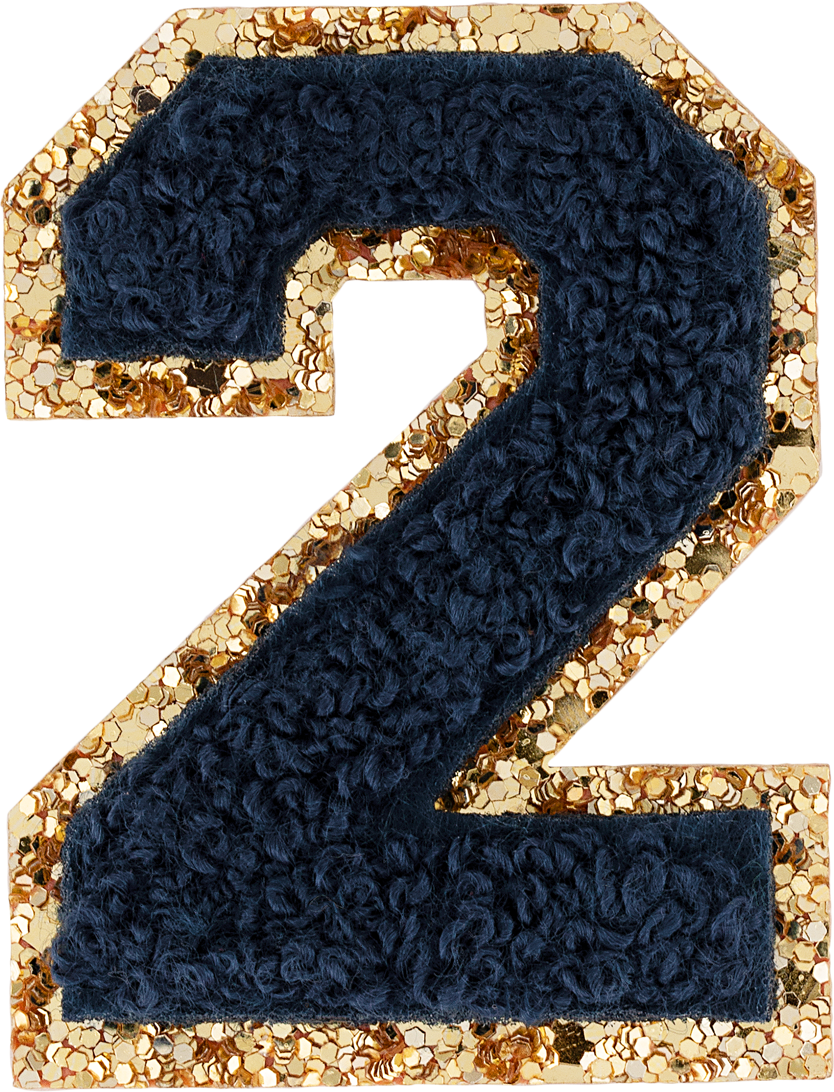 Sapphire Glitter Varsity Number Patch