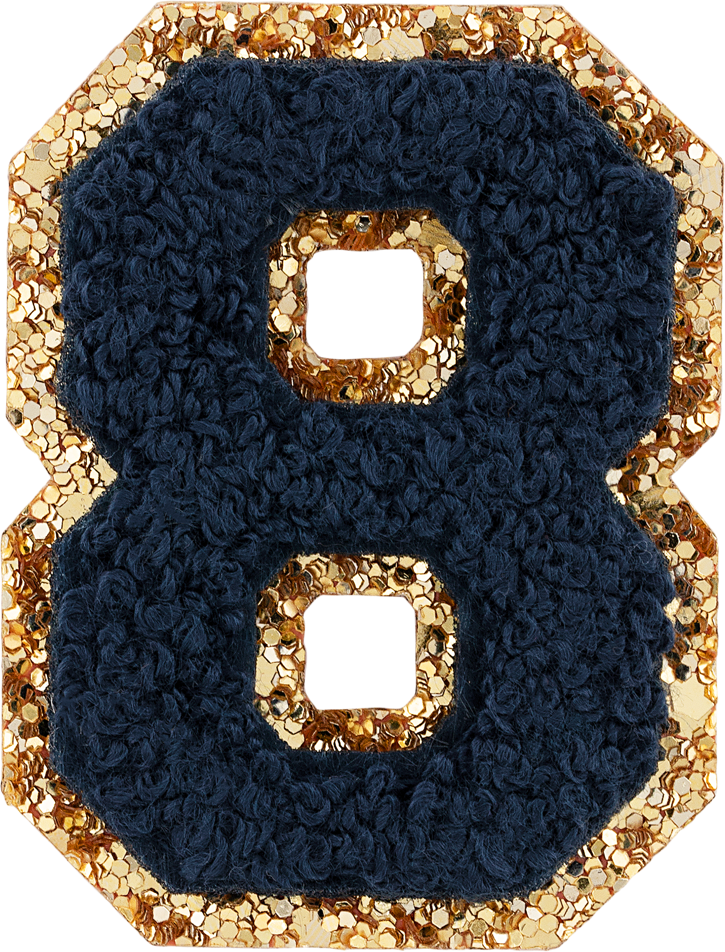 Sapphire Glitter Varsity Number Patch
