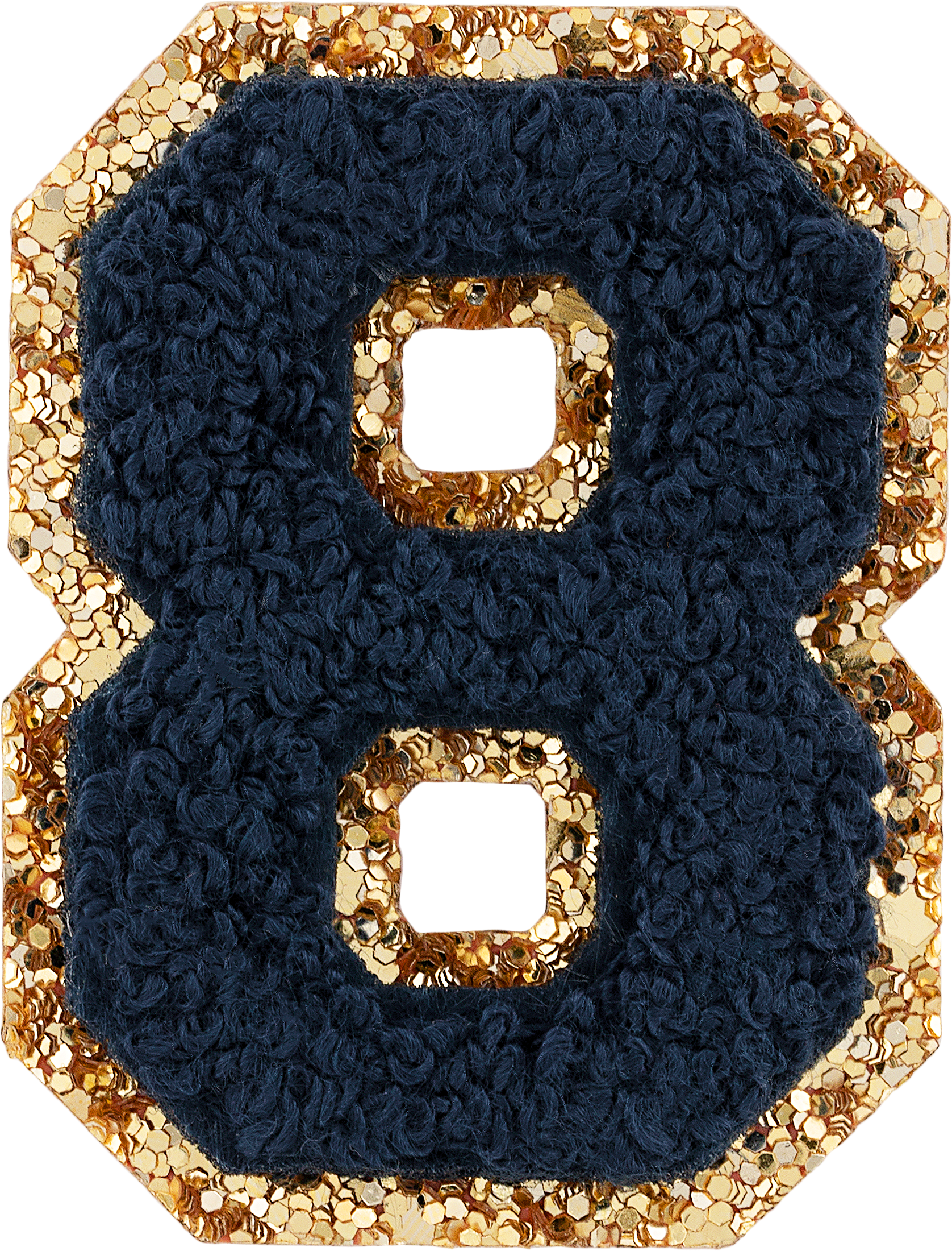 Sapphire Glitter Varsity Number Patch