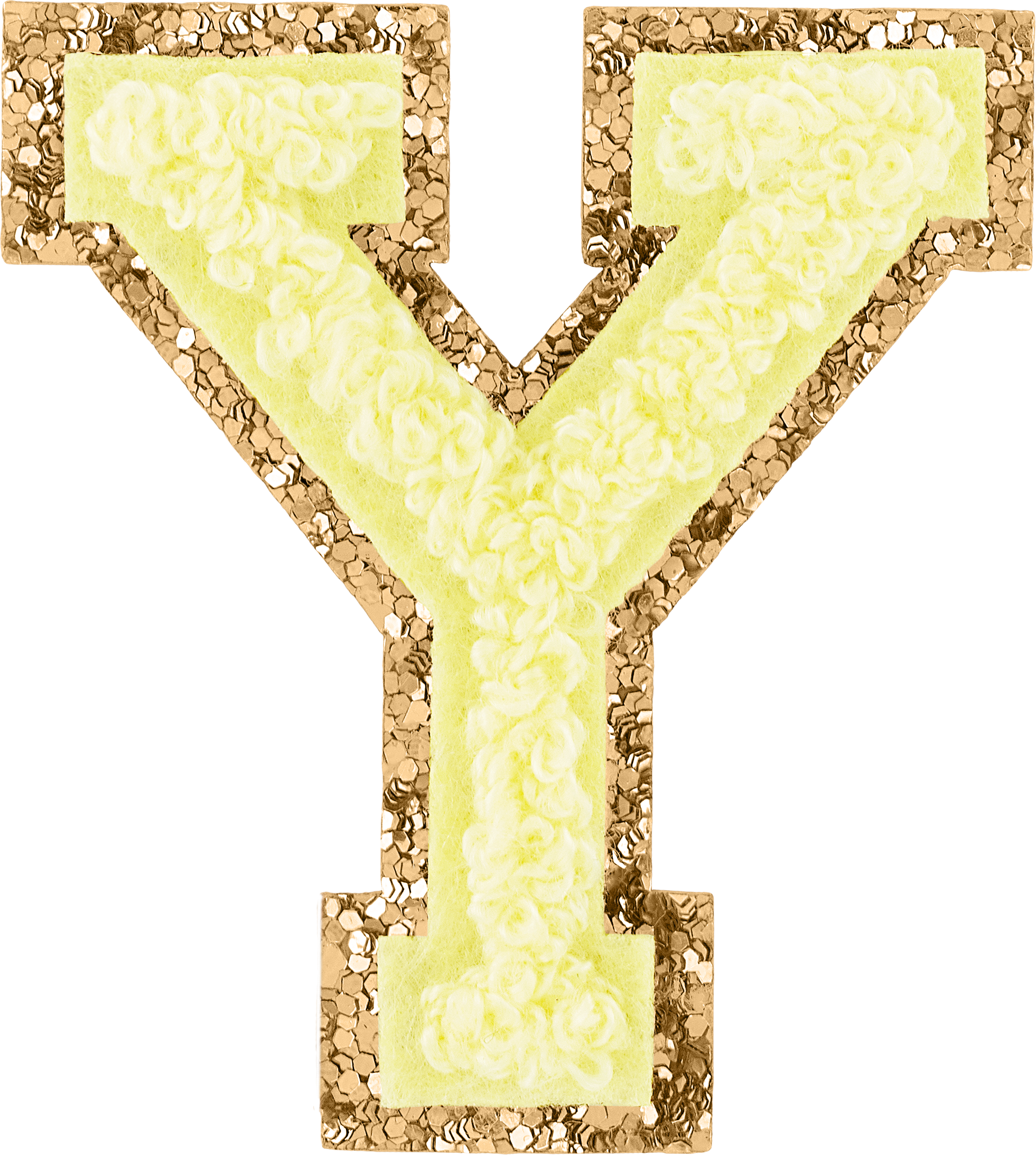 Banana Glitter Varsity Letter Patches