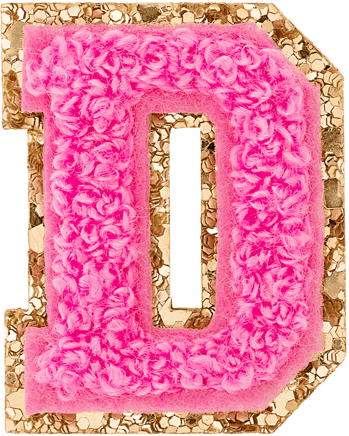 Bubblegum Mini Glitter Varsity Letter Patch