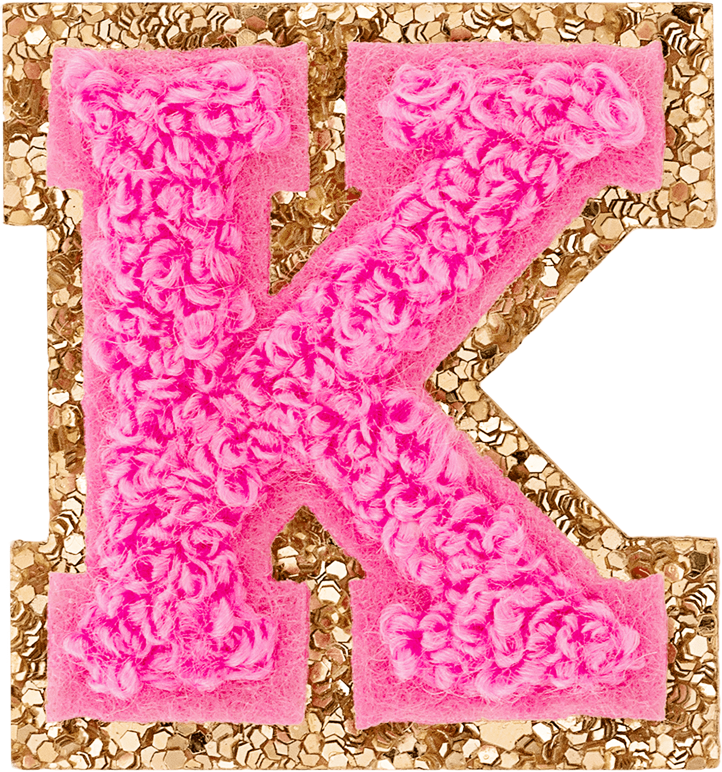 Bubblegum Mini Glitter Varsity Letter Patch