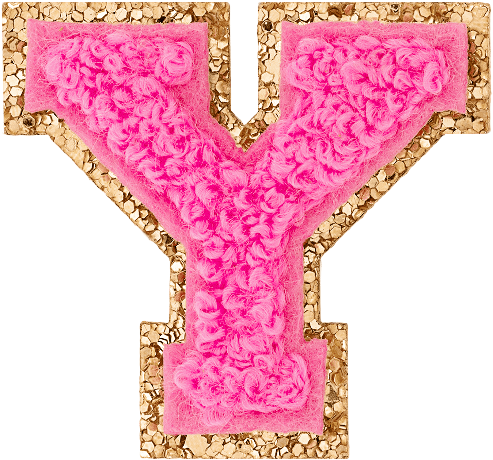 Bubblegum Mini Glitter Varsity Letter Patch