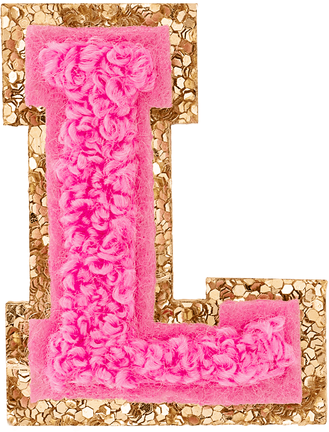 Bubblegum Mini Glitter Varsity Letter Patch