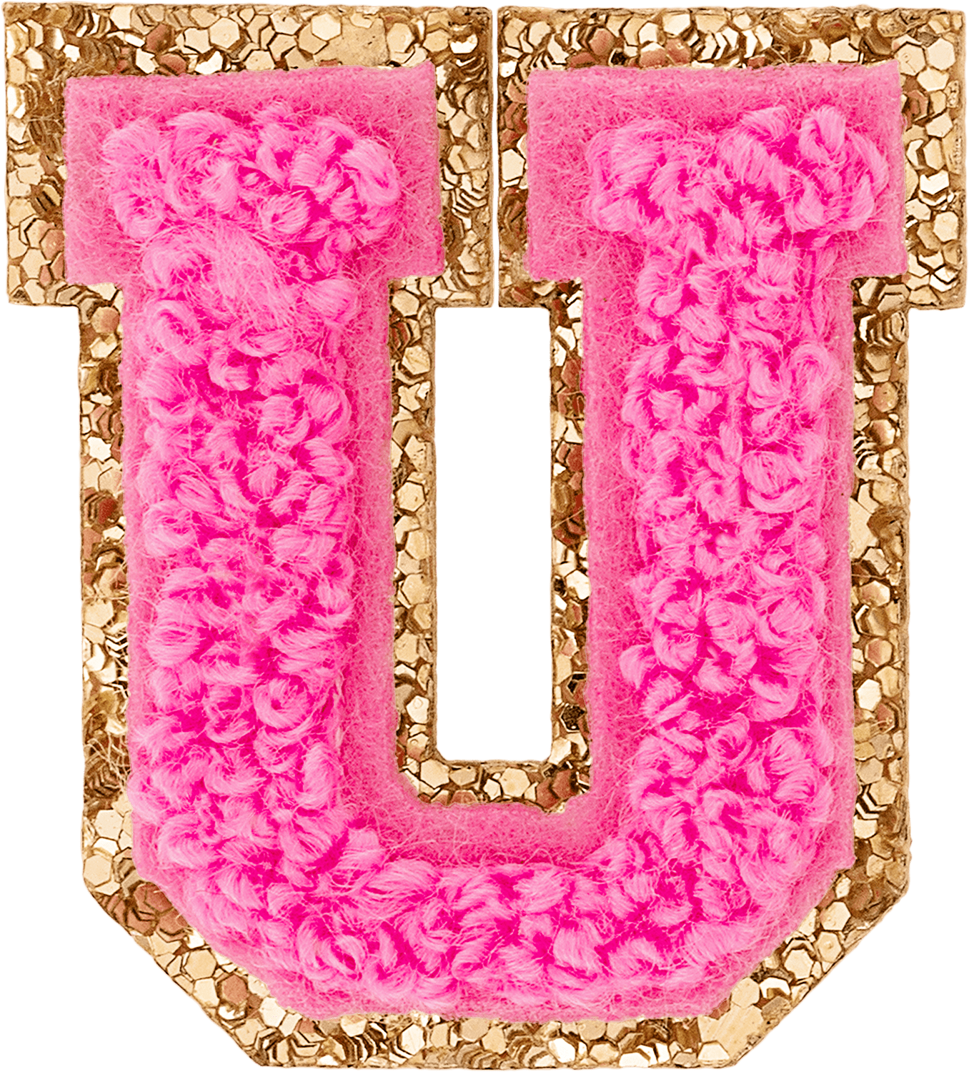 Bubblegum Mini Glitter Varsity Letter Patch