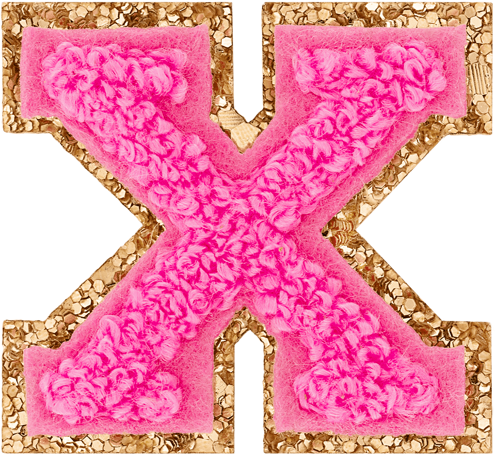 Bubblegum Mini Glitter Varsity Letter Patch