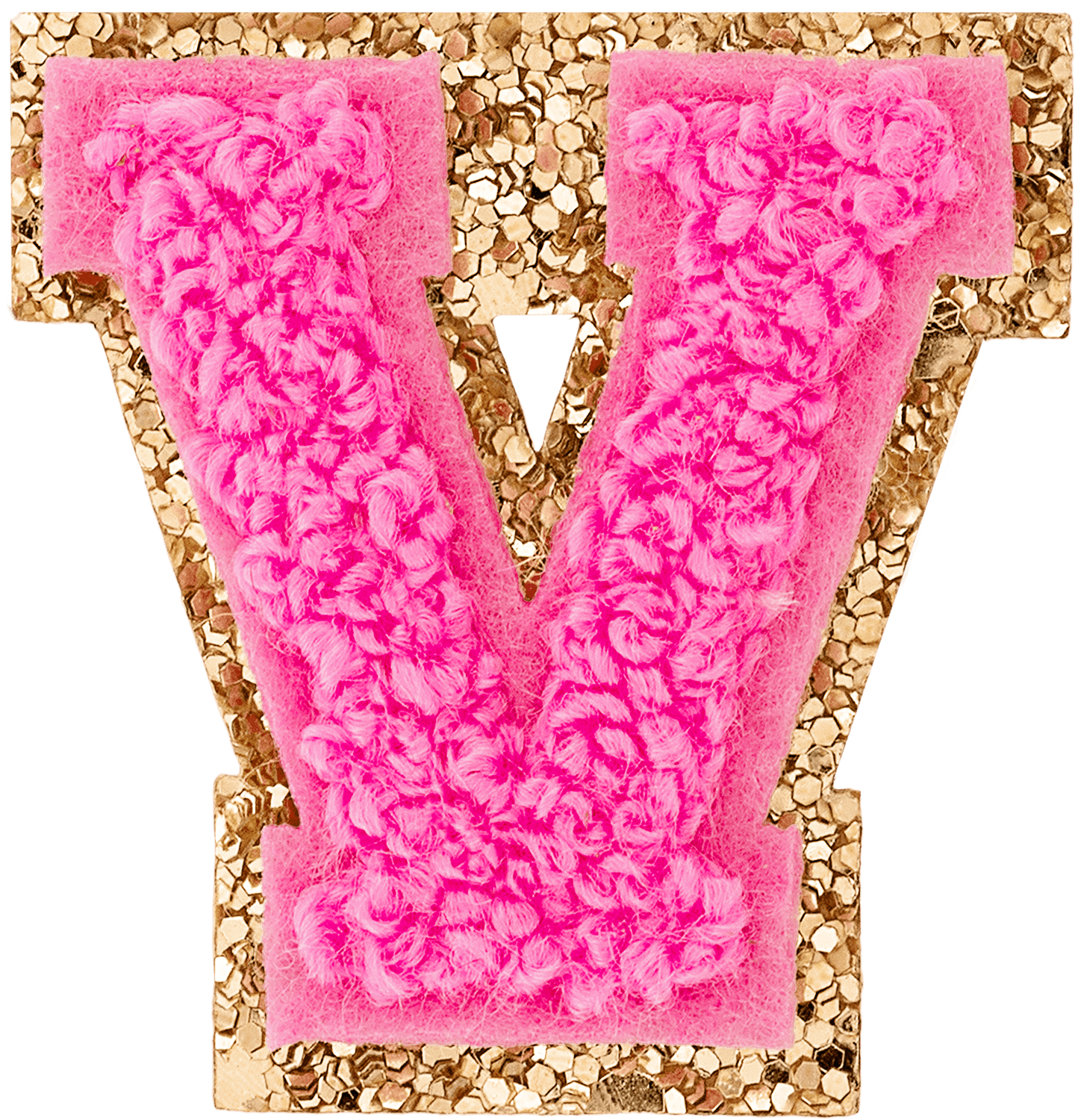 Bubblegum Mini Glitter Varsity Letter Patch