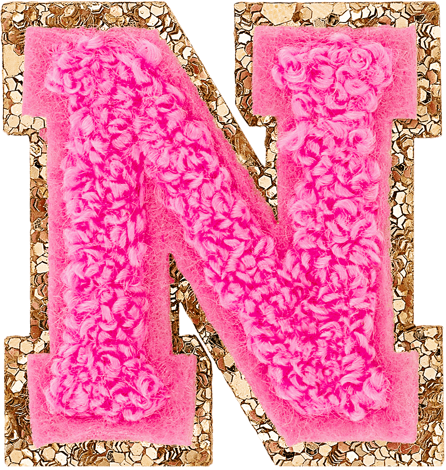 Bubblegum Mini Glitter Varsity Letter Patch