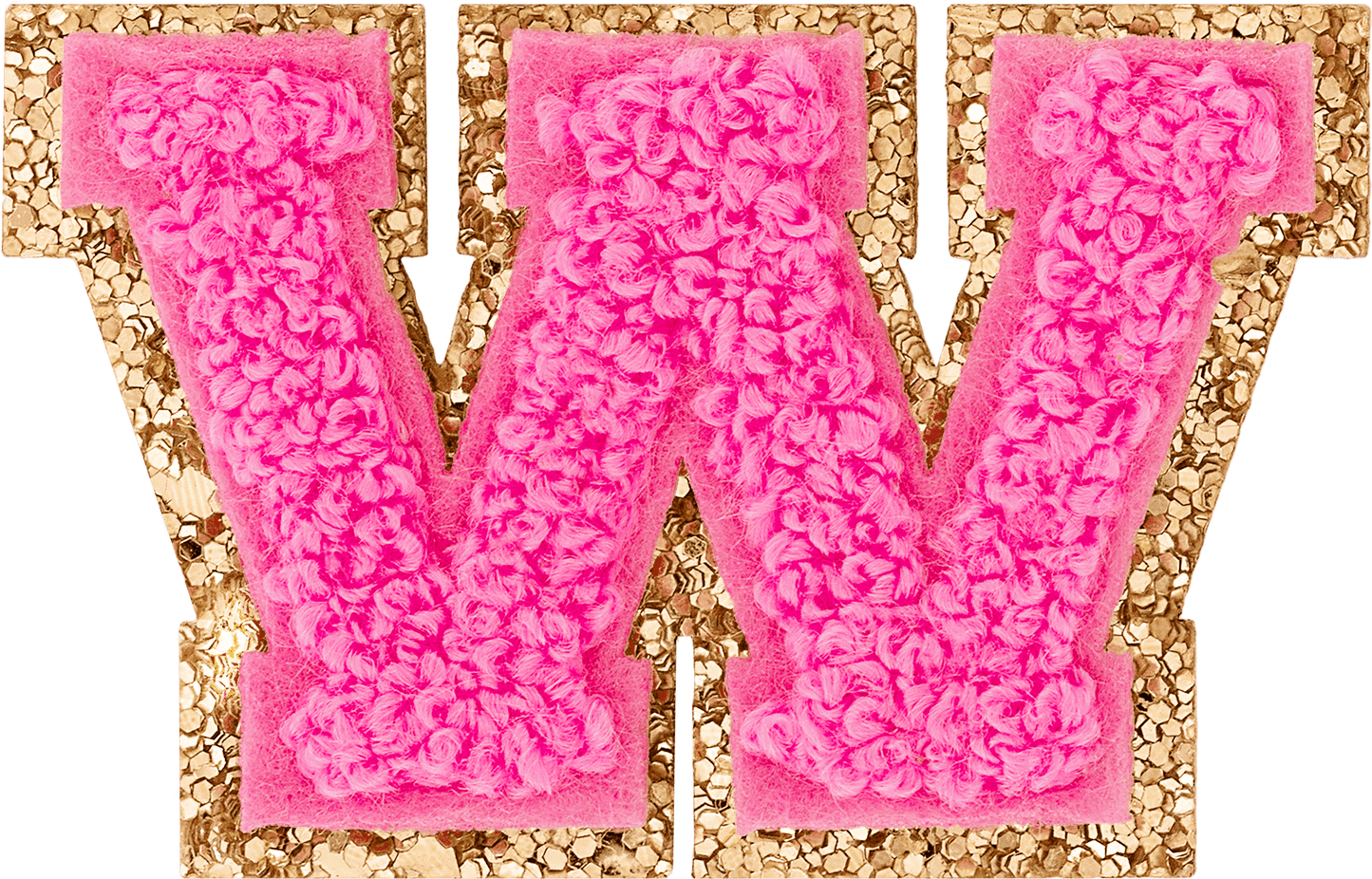 Bubblegum Mini Glitter Varsity Letter Patch