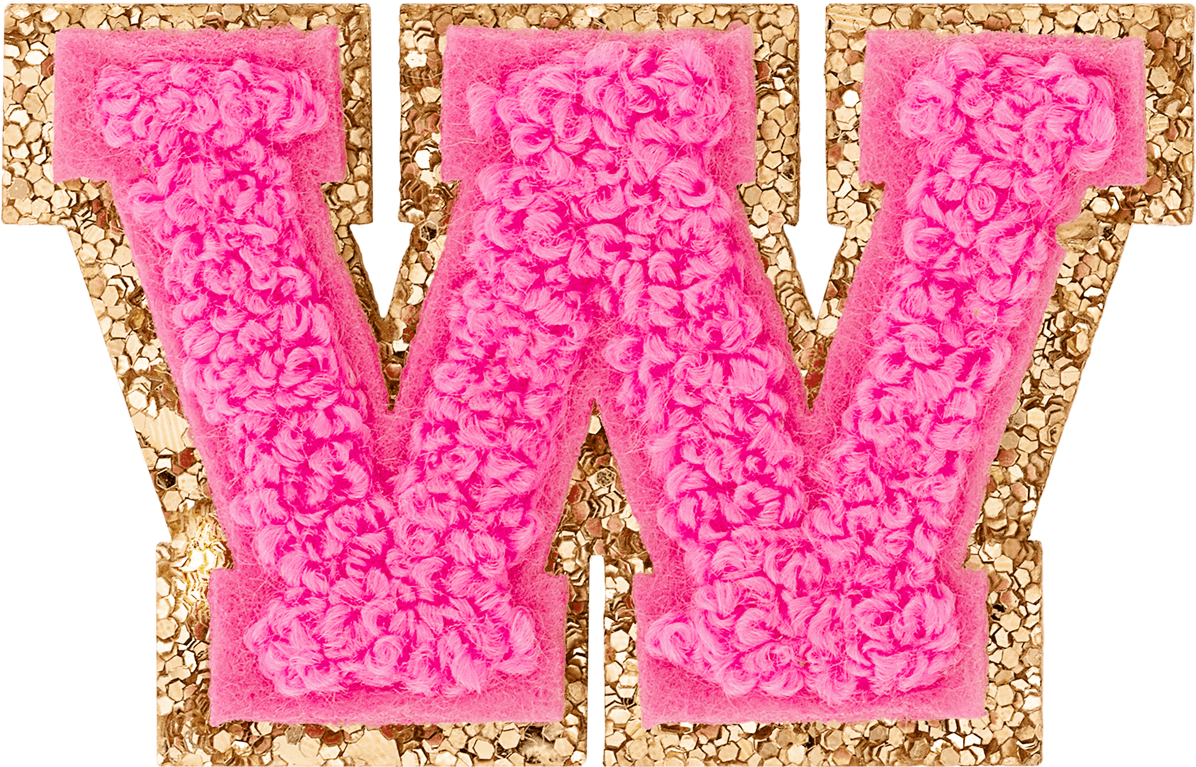Bubblegum Mini Glitter Varsity Letter Patch