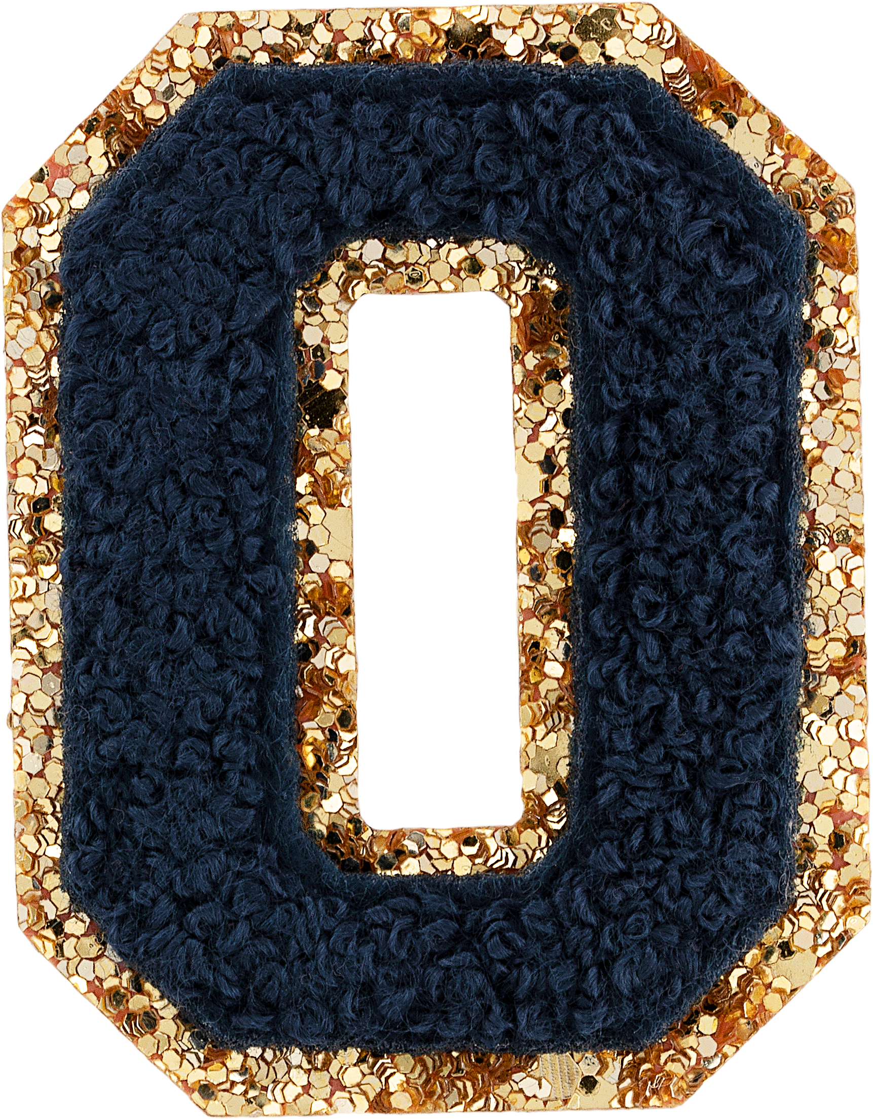 Sapphire Glitter Varsity Number Patch