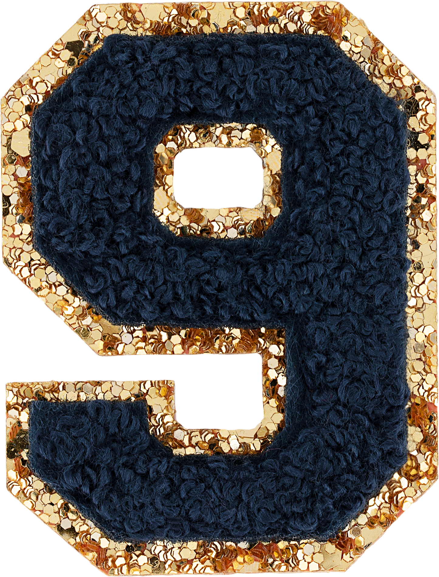 Sapphire Glitter Varsity Number Patch