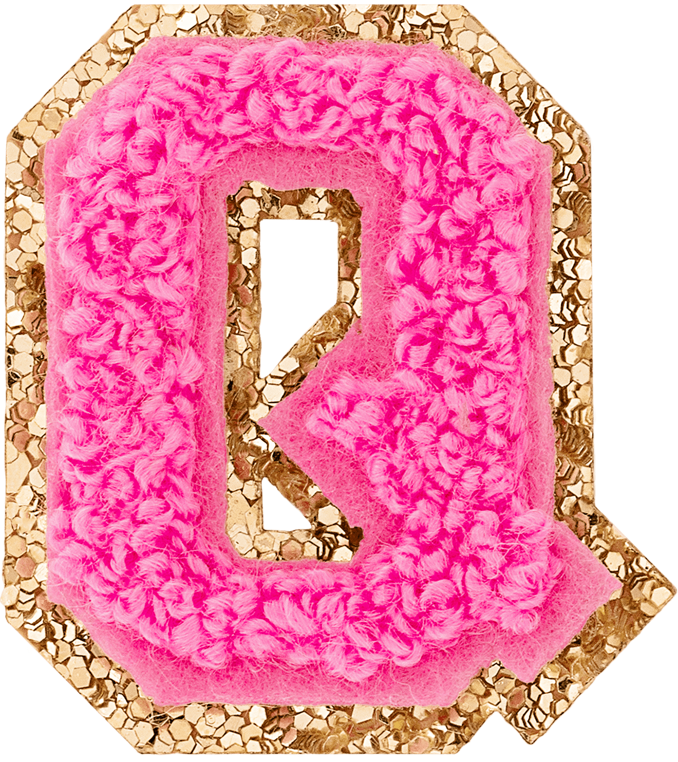 Bubblegum Mini Glitter Varsity Letter Patch