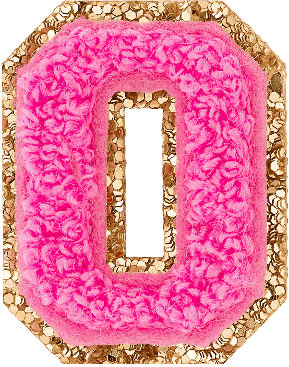 Bubblegum Mini Glitter Varsity Letter Patch