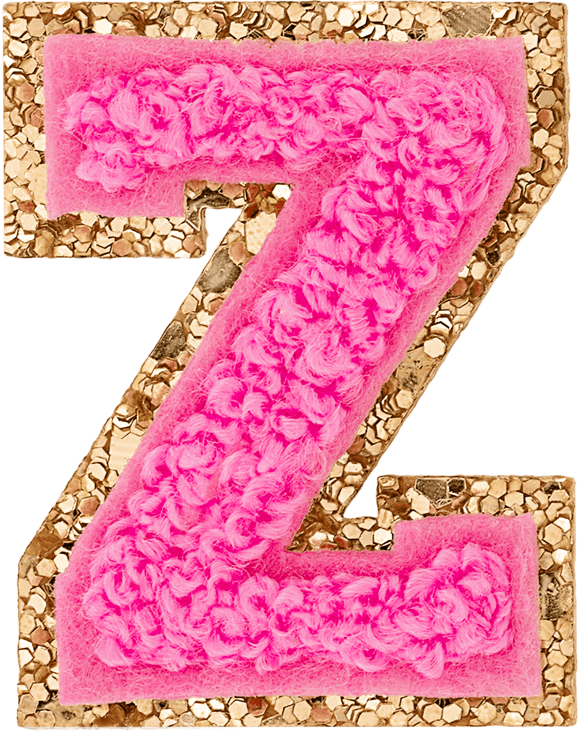 Bubblegum Mini Glitter Varsity Letter Patch