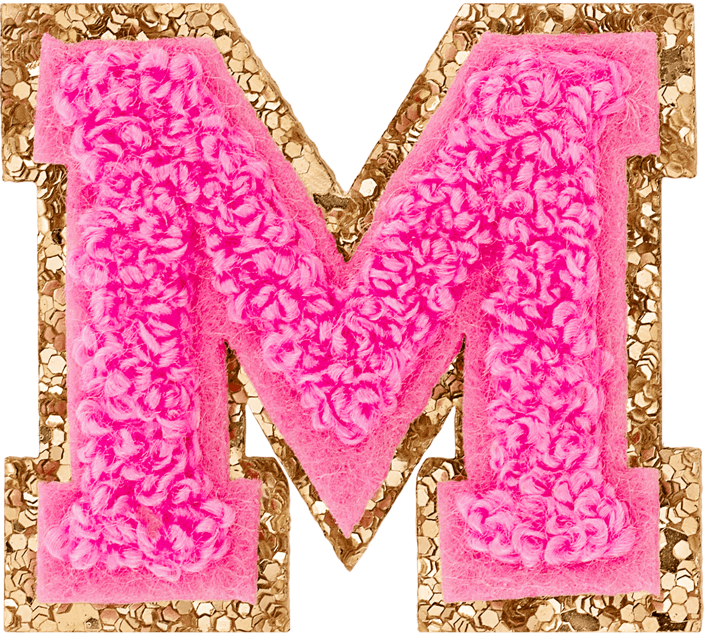 Bubblegum Mini Glitter Varsity Letter Patch