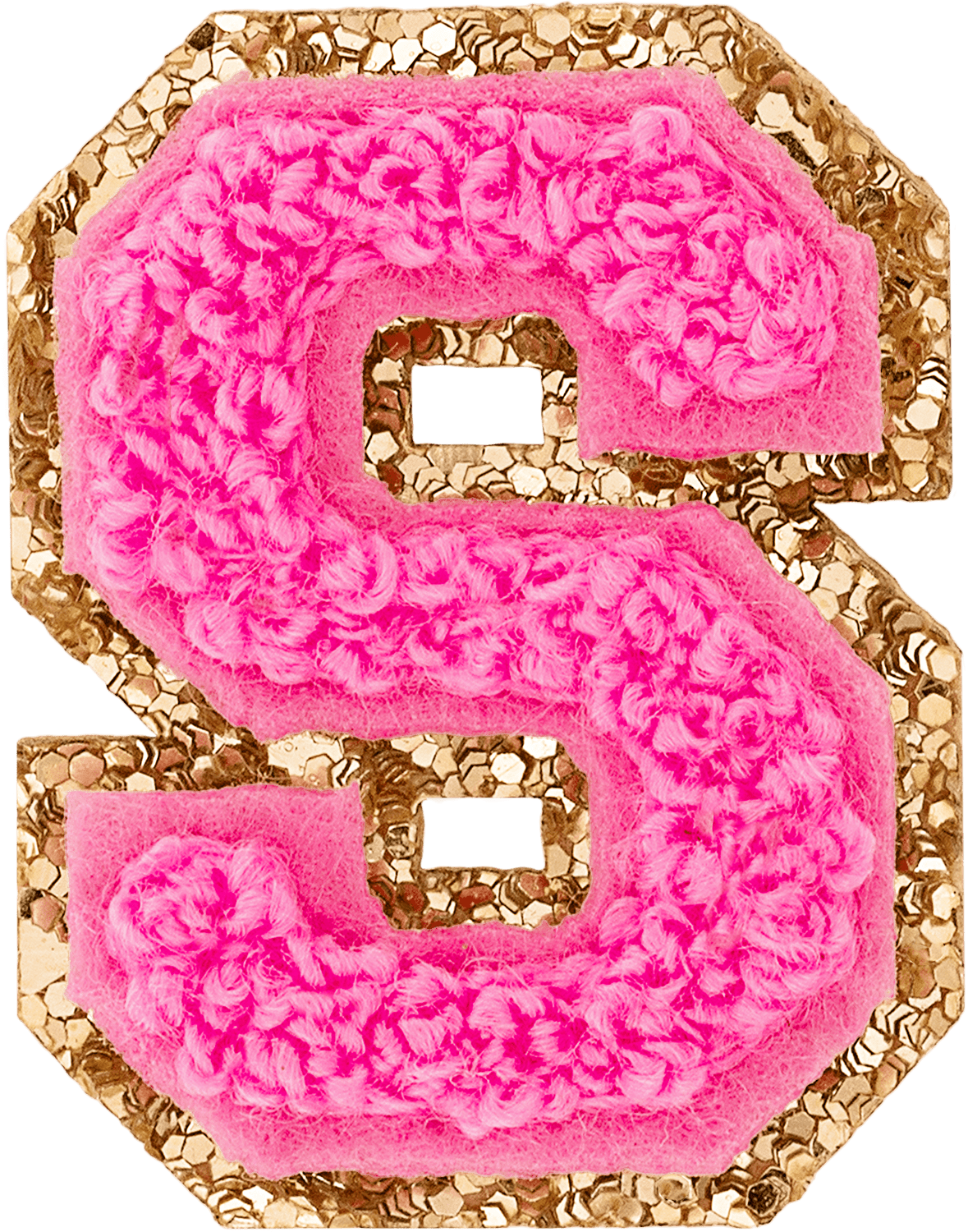Bubblegum Mini Glitter Varsity Letter Patch